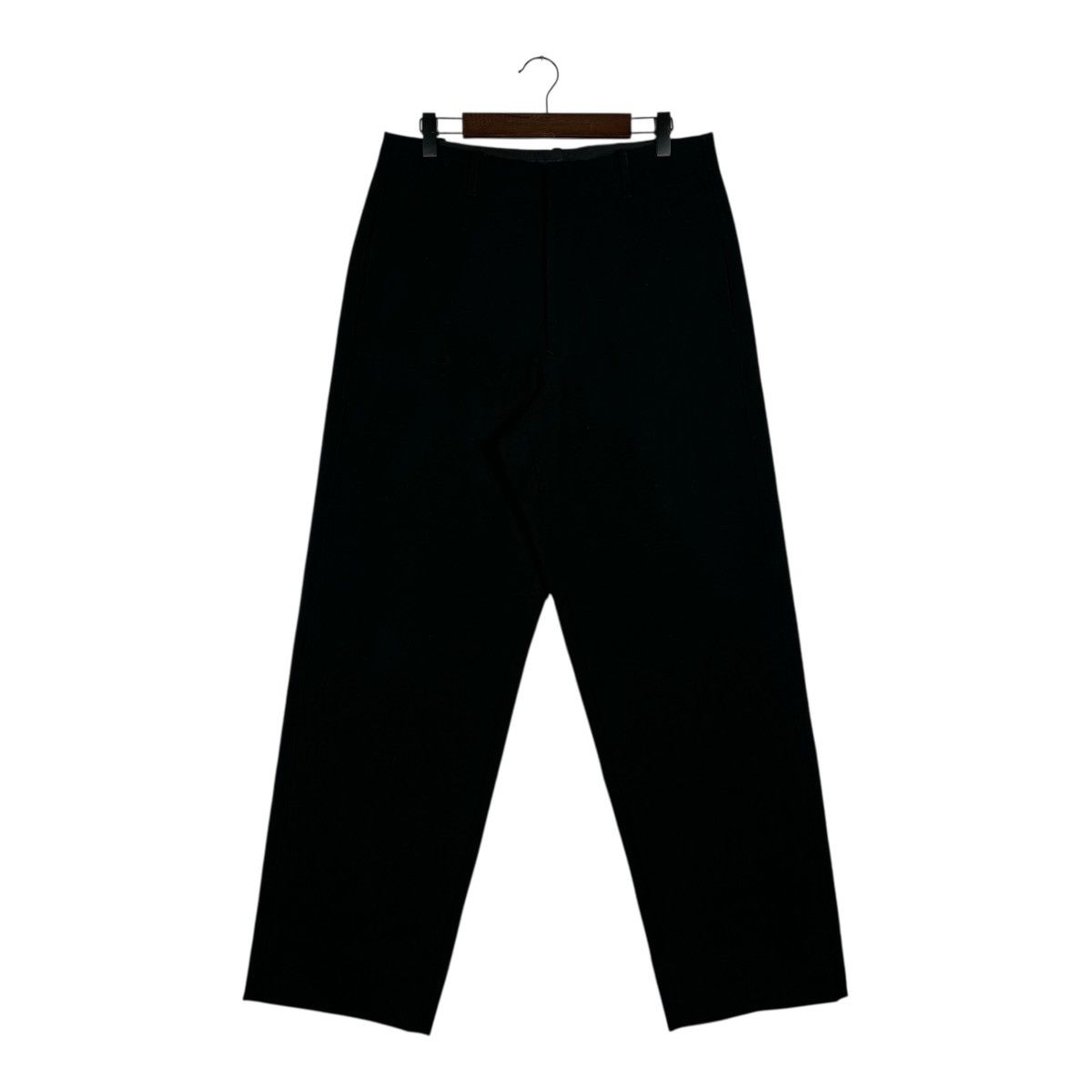 Giorgio Armani Vintage Giorgio Armani Wide Leg Trousers Black Wool Size US 31 - 1 Thumbnail