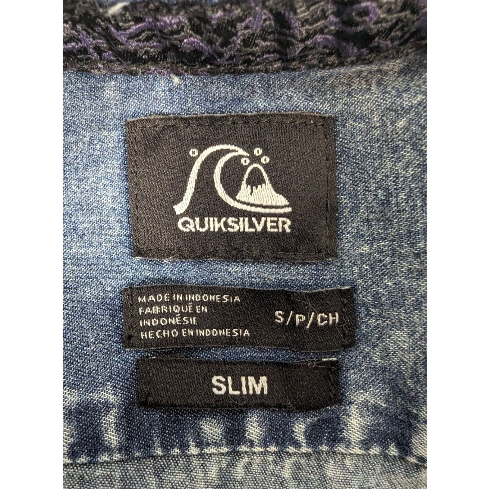 Quiksilver Quiksilver Short Sleeve Shirt Mens Slim Fit Button-Up Blue Chambray Size S Size US S / EU 44-46 / 1 - 7 Thumbnail