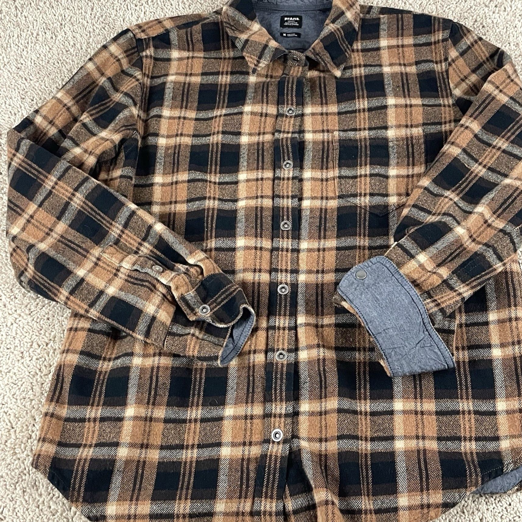 Prana Prana Flannel Shirt Womens M Plaid Golden Canyon Snap Chore Outdoor T278 Size M / US 6-8 / IT 42-44 - 2 Thumbnail