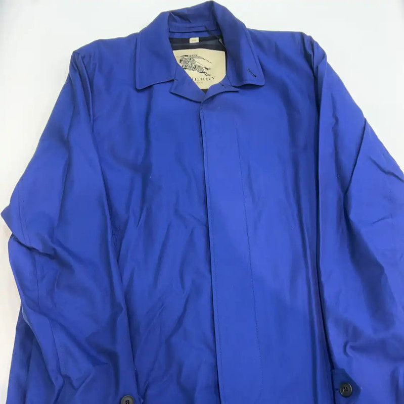 Burberry Burberry Blue Cotton Long Trench Coat for Men Size US L / EU 52-54 / 3 - 1 Thumbnail