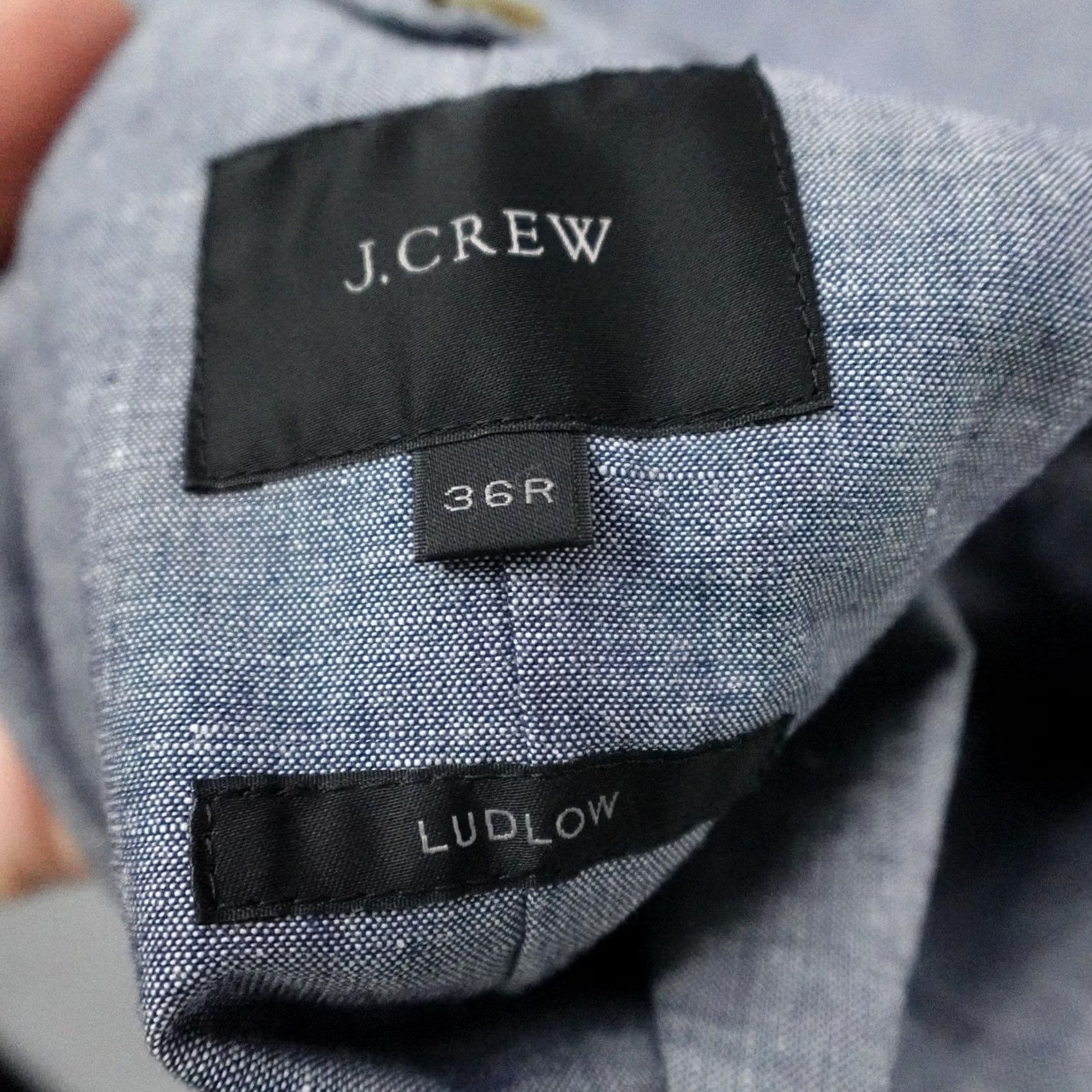J.Crew J Crew Blazer Mens 36R Blue Gray Ludlow Linen Blend Slim Fit Sport Coat Jacket Size 36R - 7 Thumbnail