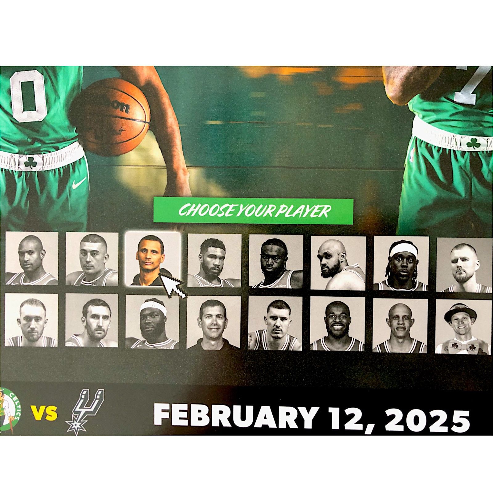 NBA Boston Celtics v San Antonio Spurs Authentic Fan Poster Size ONE SIZE - 2 Thumbnail