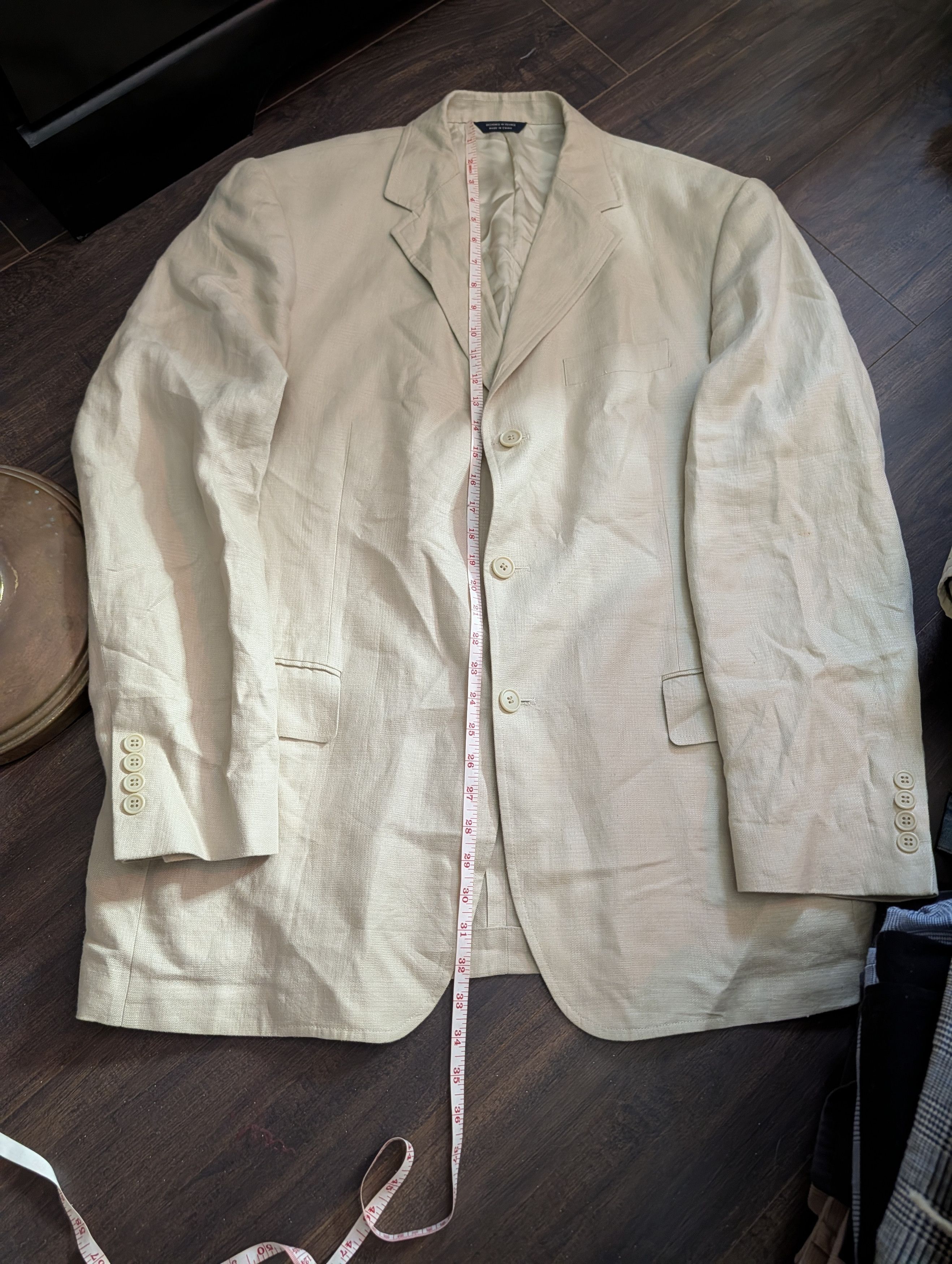 Faconnable Cream 100% pure LINEN unstructured sport coat XL Size US XL / EU 56 / 4 - 14 Thumbnail