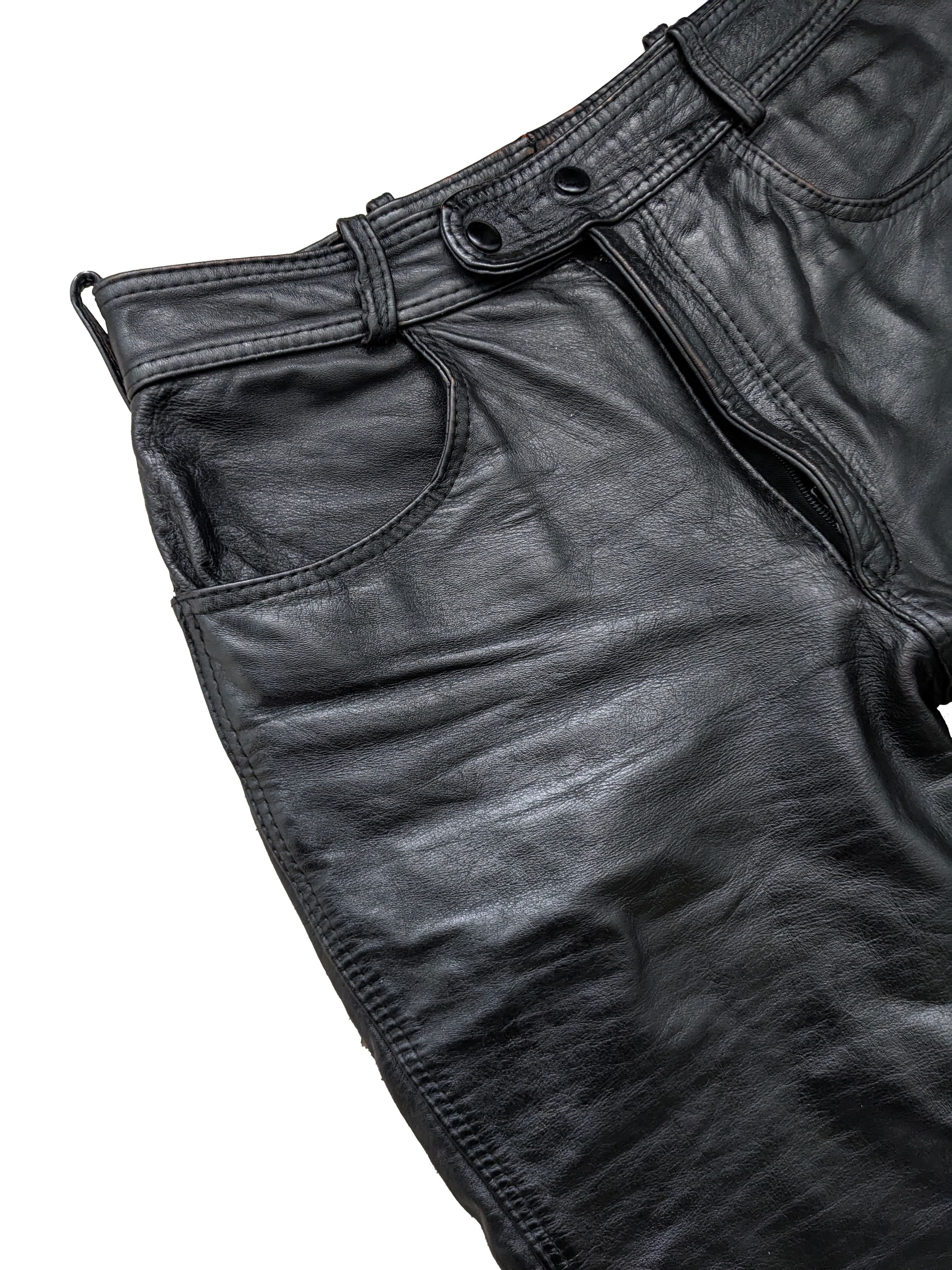 Lewis Leathers Vintage 80s Lewis Leathers Black Leather Motorcycle Pants Size US 32 / EU 48 - 8 Thumbnail