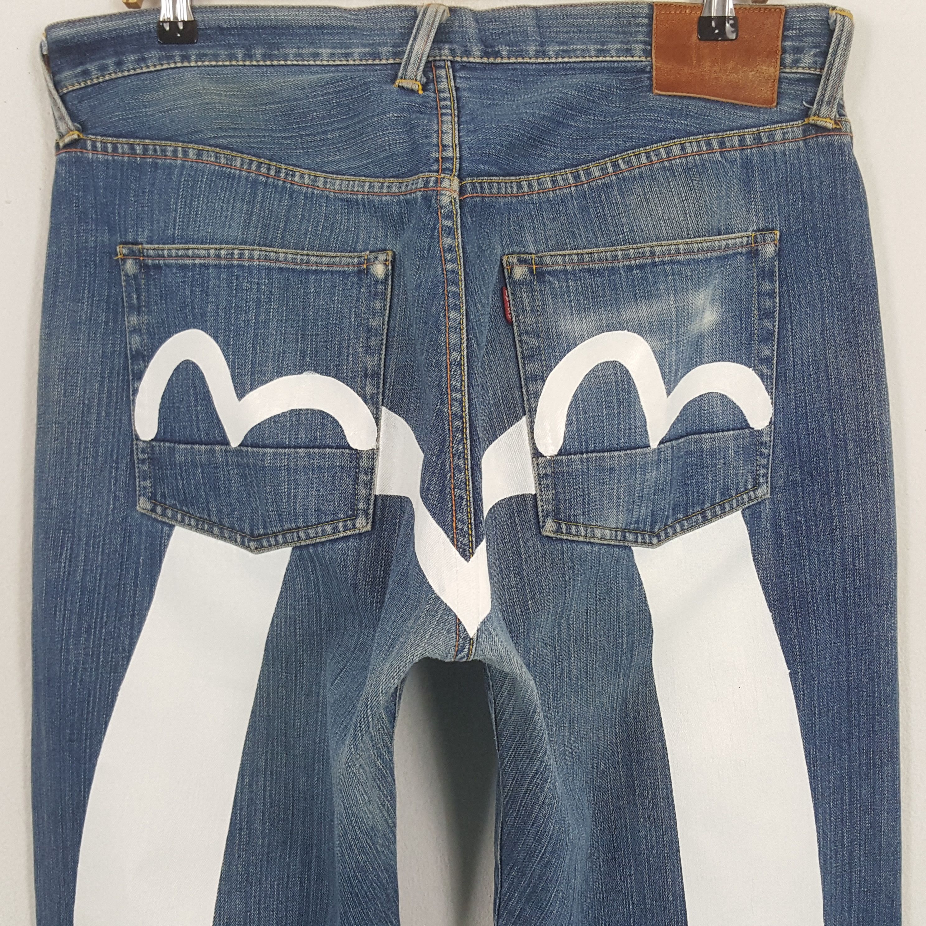 Evisu × Vintage Vintage Evisu Japan Custom Daicock Art Denim Jeans Size US 35 - 2 Thumbnail