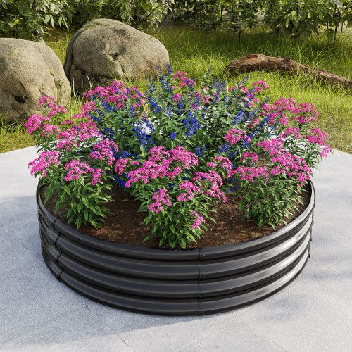 Designer × Homemade 47.24*11.4" Tall Round Raised Garedn Bed,Metal Raised Beds f Size US L / EU 52-54 / 3 - 3 Thumbnail