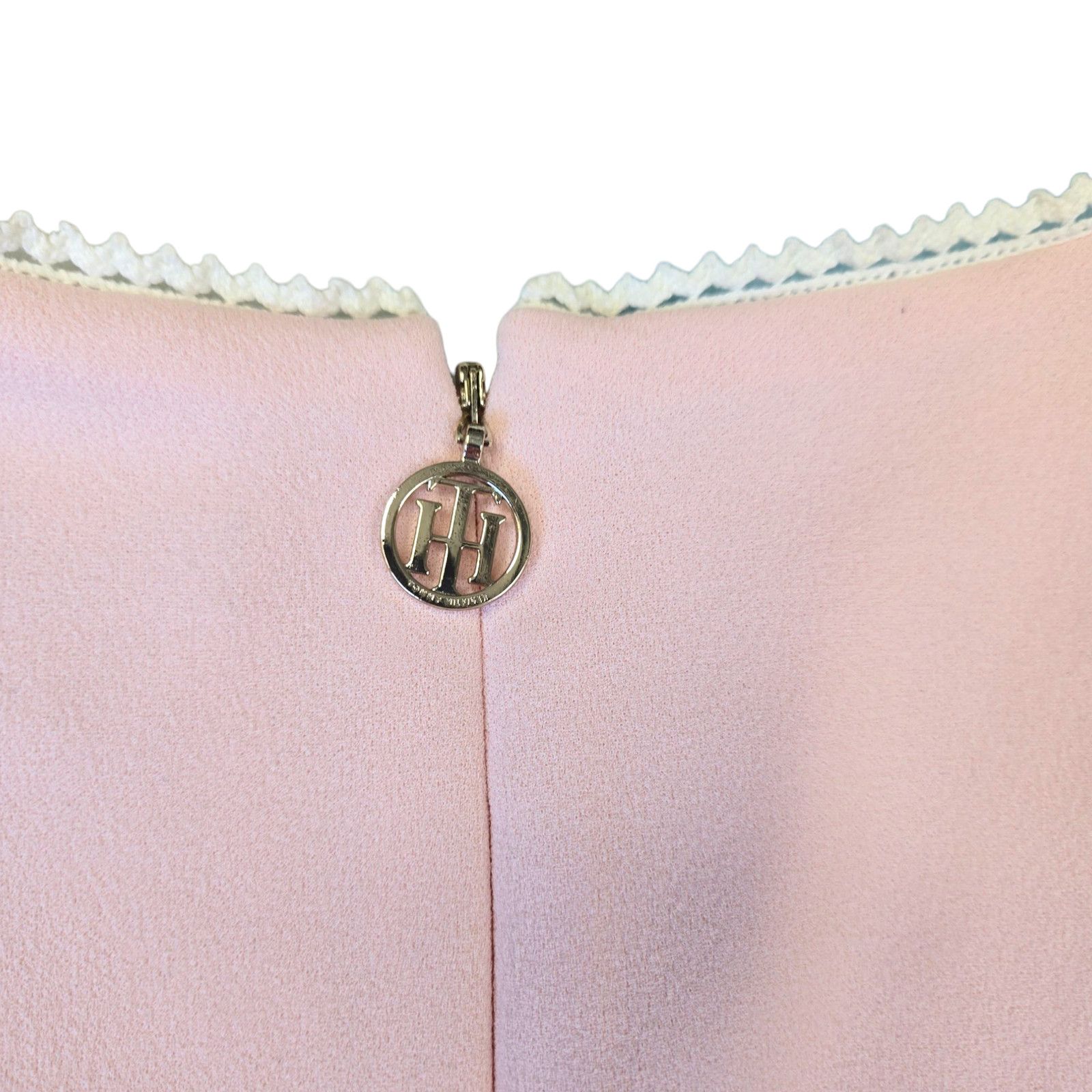 Tommy Hilfiger Powder Pink V-Neck Lace Trim Dress Size 6 -  wpequipmentugltd.com