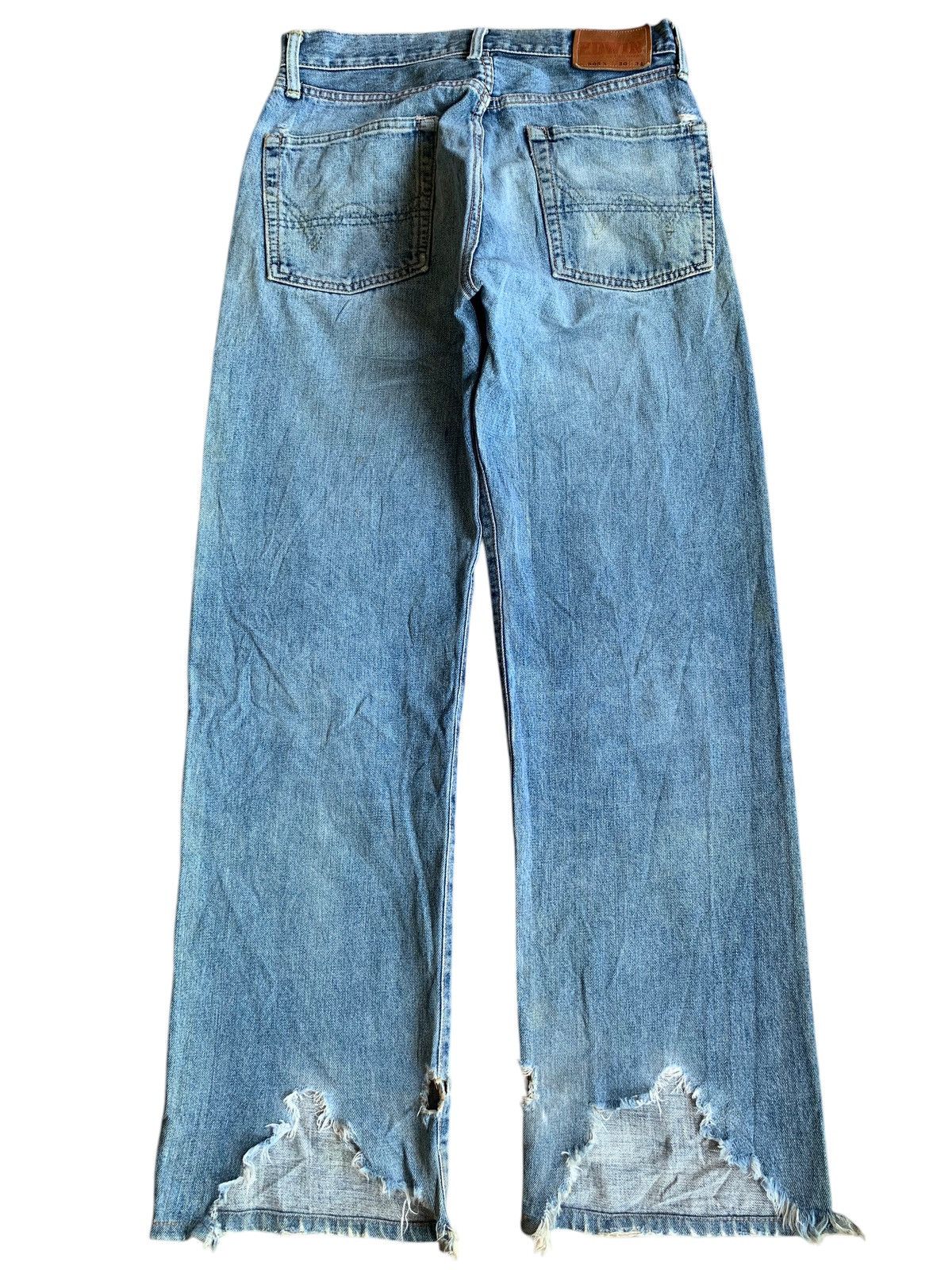 Edwin × Kapital × Vintage VINTAGE EDWIN SELVEDGE 505X BUTTON FLY DISTRESSED DENIM Size US 30 / EU 46 - 3 Thumbnail