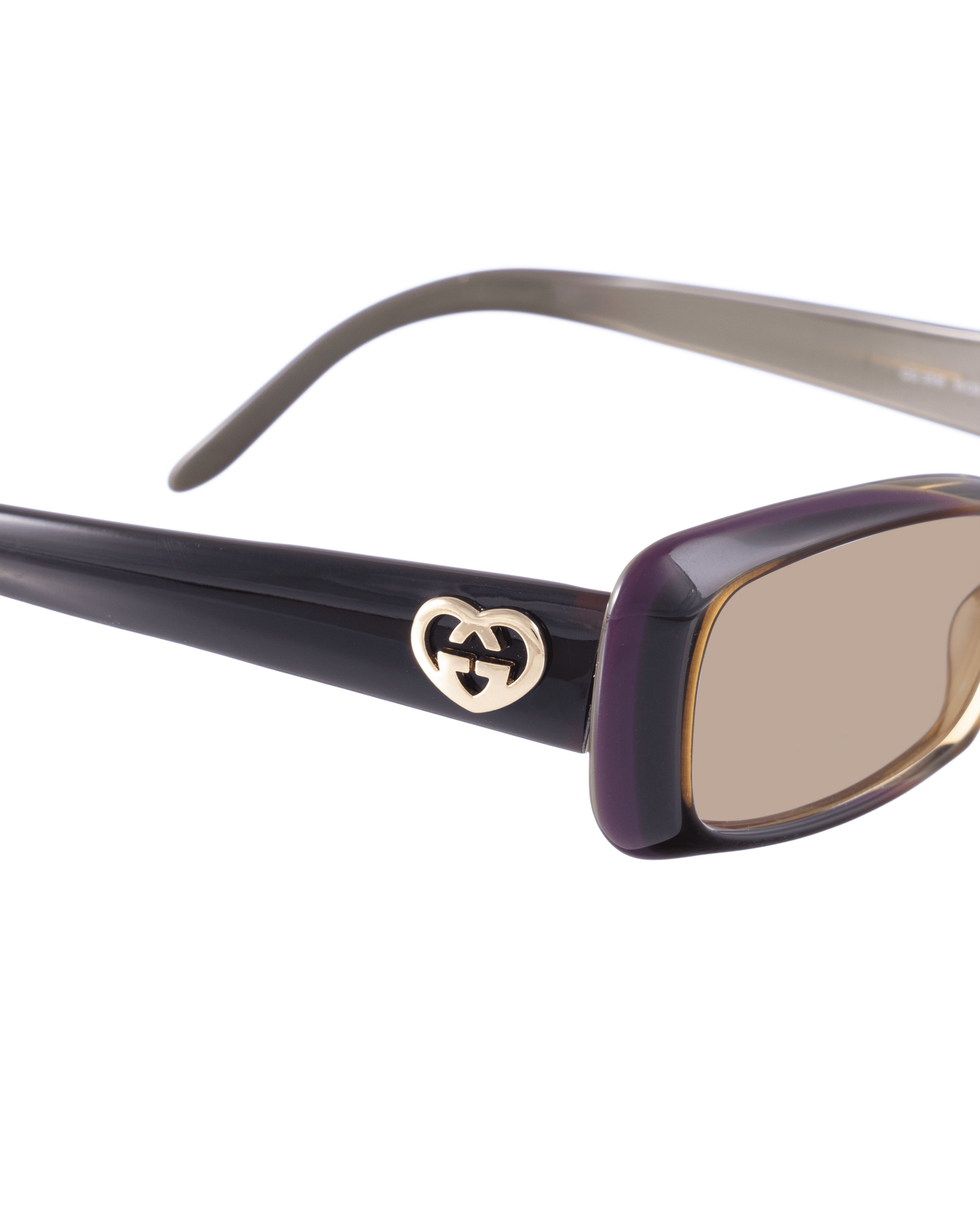 Gucci Gucci 00s Cat Eye Brown Sunglasses with Hearts Size ONE SIZE - 3 Thumbnail