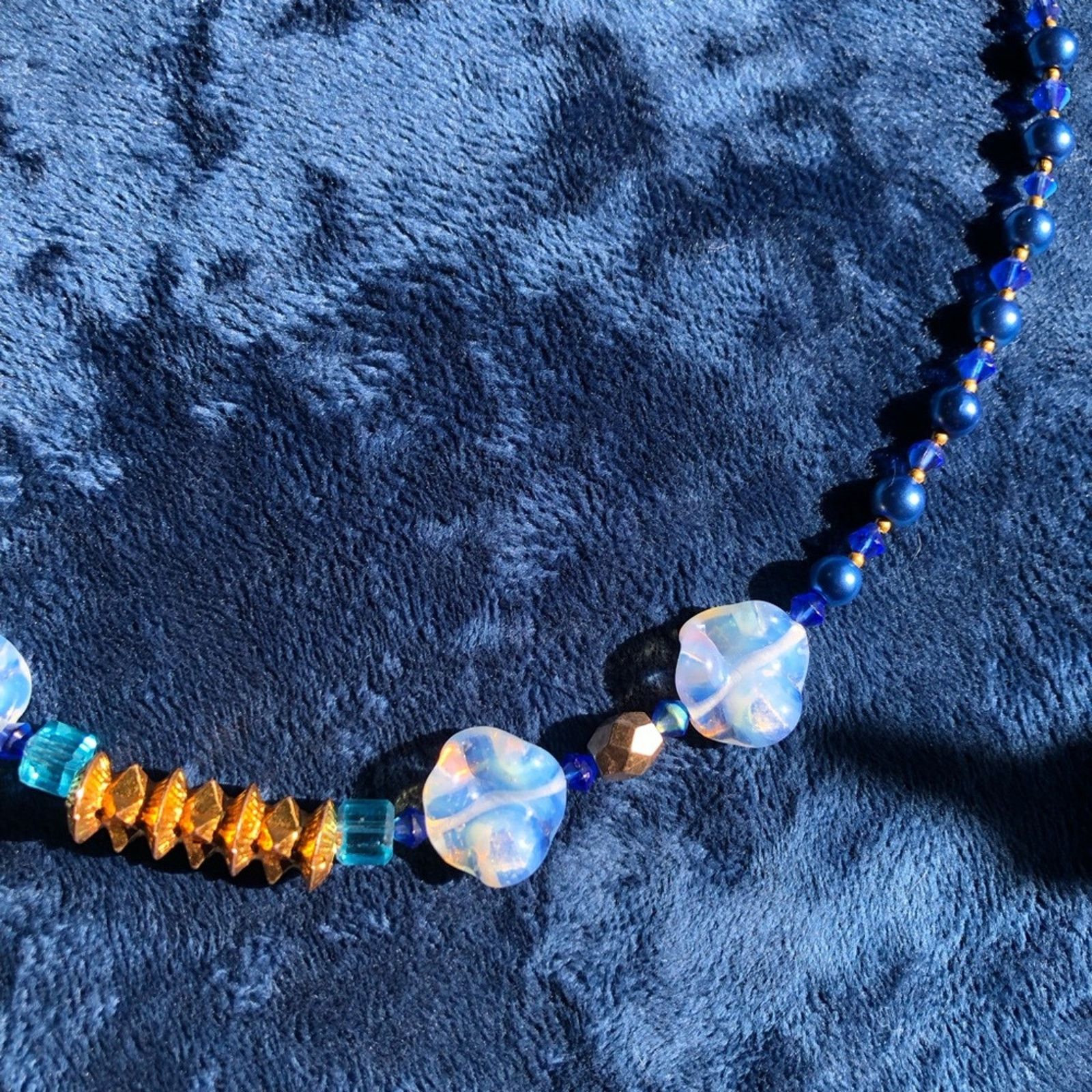 Other Handcrafted repurpose vintage opalite Czech glass necklace Size ONE SIZE - 6 Thumbnail