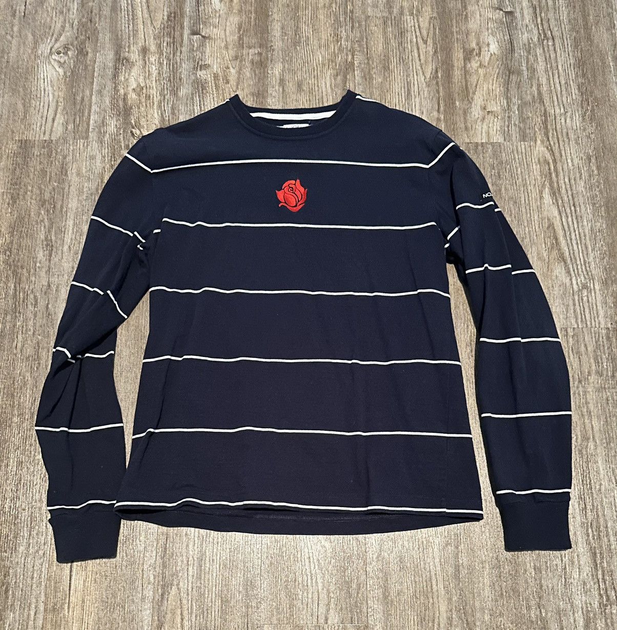 image of Noah “Rose” Embroidered Longsleeve in Navy, Men's (Size Large)