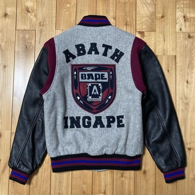 Bape × Ebbets Field Flannels BAPE × EBBETS FIELD FLANNELS Leather Sleeve Varsity Jacket Size US S / EU 44-46 / 1 - 3 Thumbnail