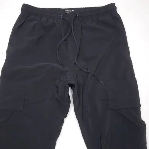 Japanese Brand × Vintage Slim Elastic Waist Black Joggers Size 28" / US 6 / IT 42 - 2 Thumbnail