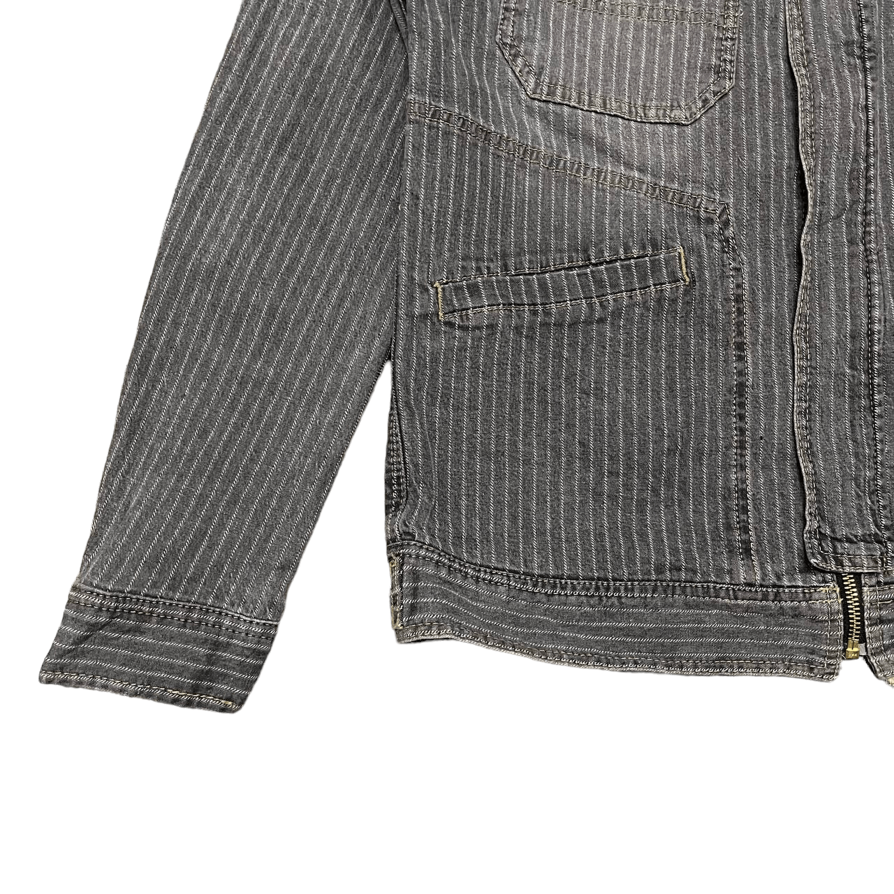 Japanese Brand Vintage Dogman Workwear Hickory Stripe Jacket Size US L / EU 52-54 / 3 - 3 Thumbnail