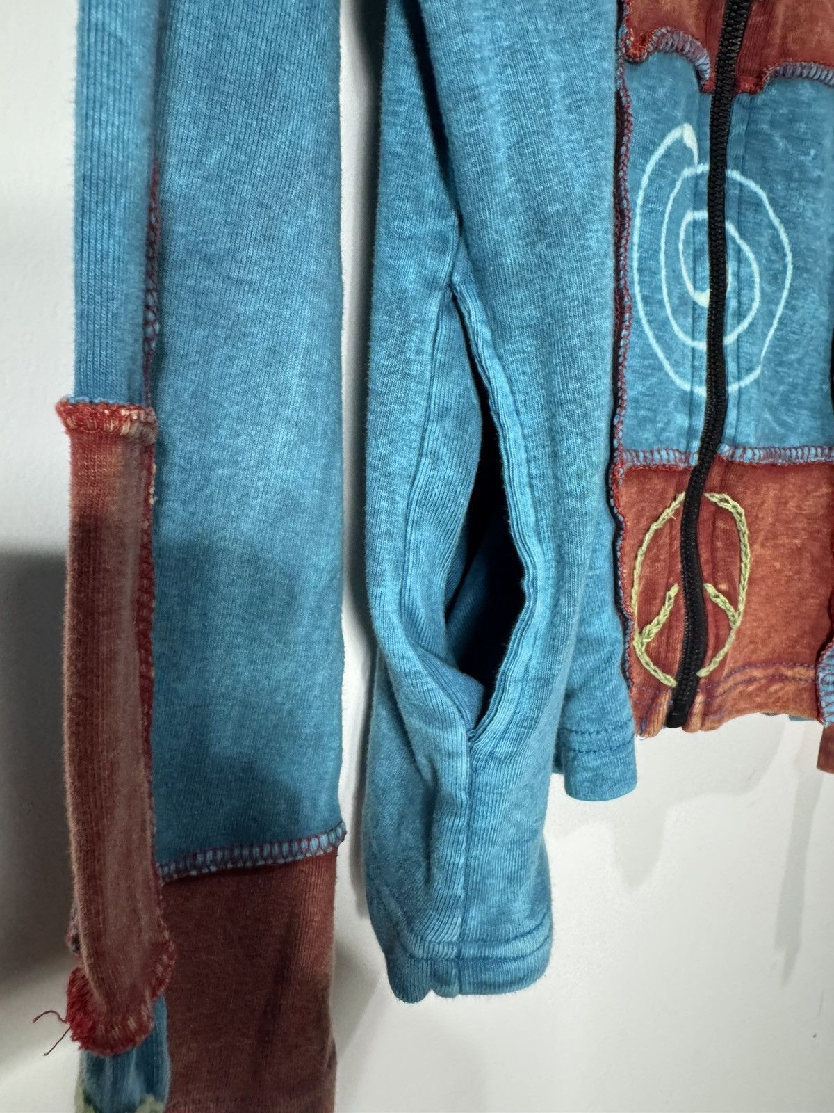 Vintage Embroidered Patchwork Zip Hoodie With Elf Style Hood Size M / US 6-8 / IT 42-44 - 3 Thumbnail
