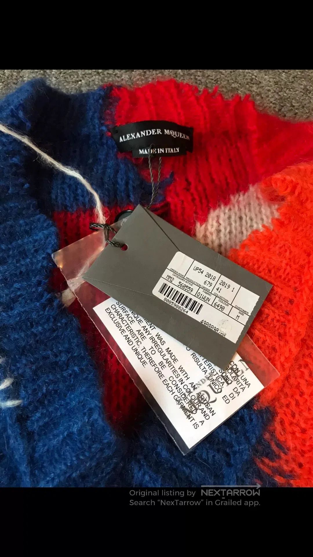 Alexander McQueen Alexander McQueen V-Neck Distressed Sweater. Size US M / EU 48-50 / 2 - 5 Thumbnail