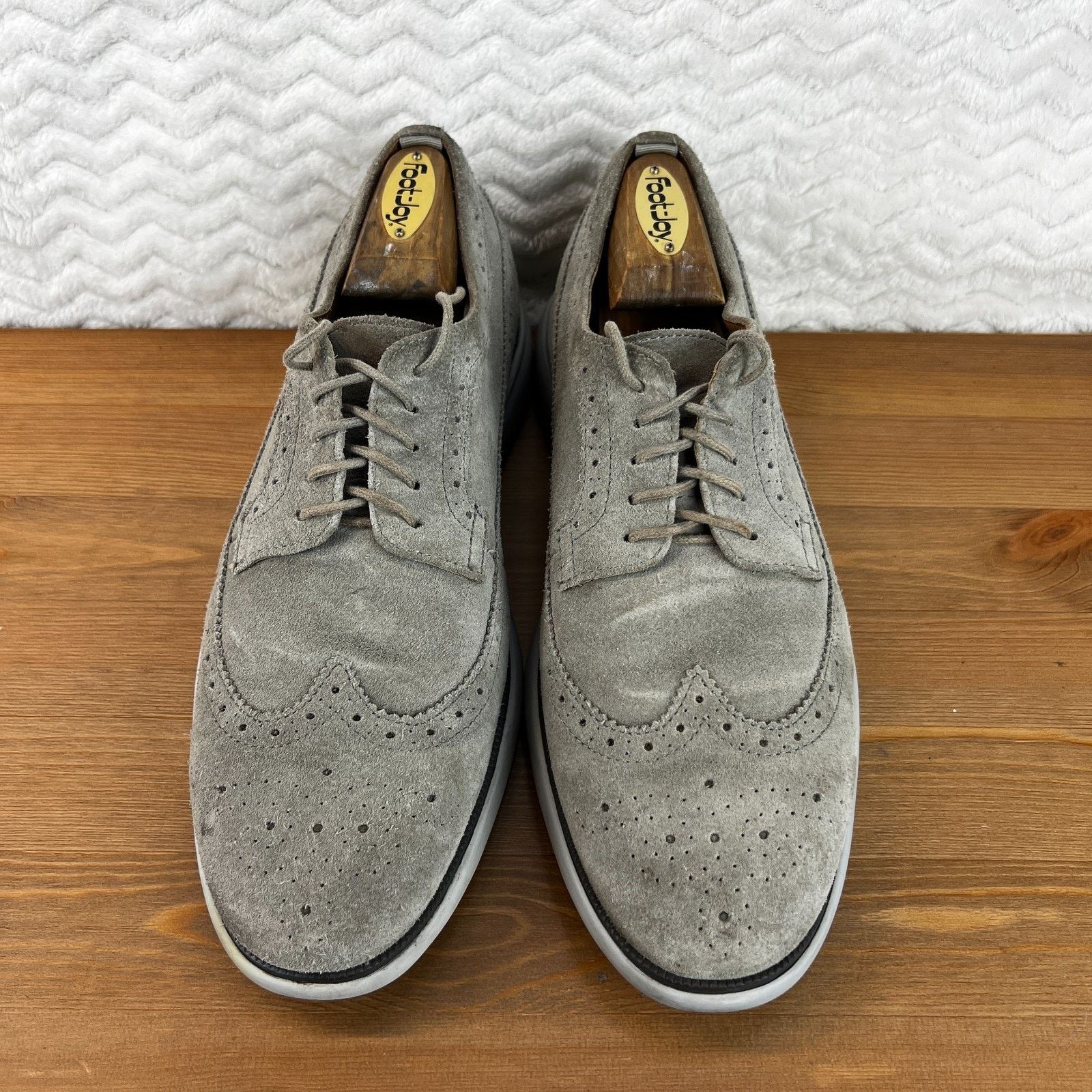 Geox Geox Mens Winfred Suede Shoes Gray Wingtip Brogues 42 US 9 Size US 9 / EU 42 - 7 Thumbnail