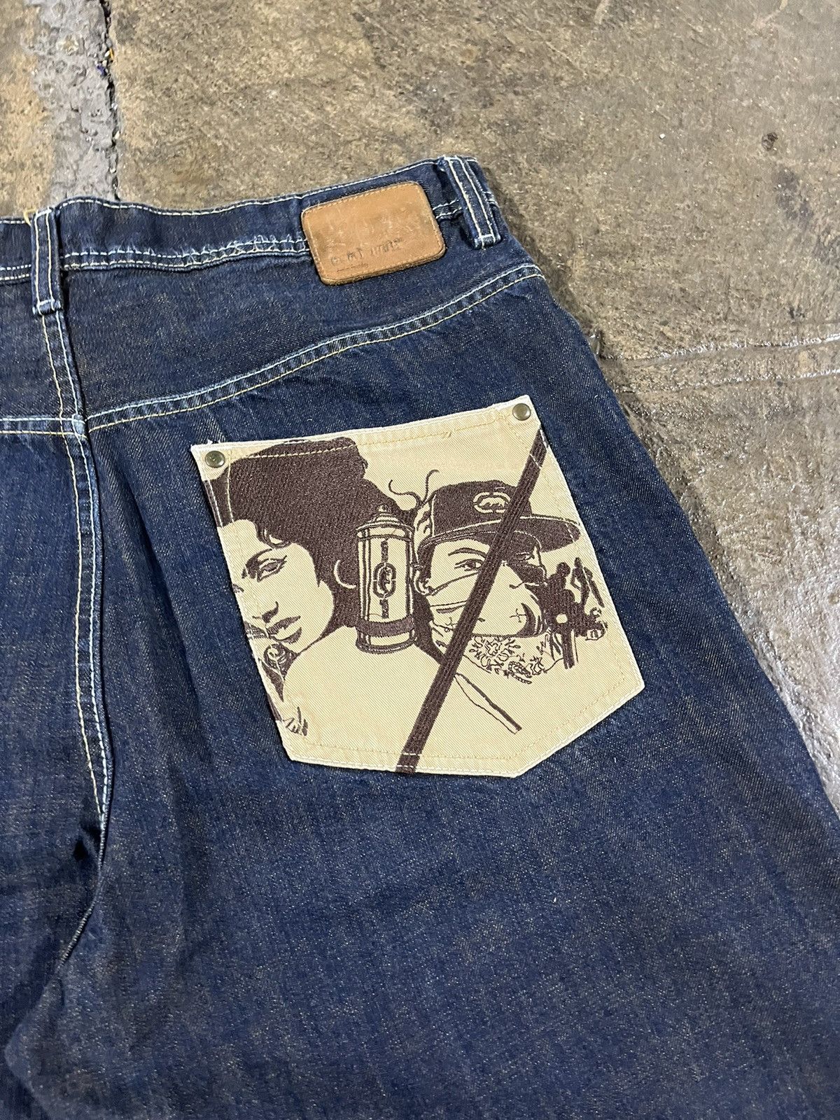 Ecko Unltd. × JNCO × Vintage Crazy Y2K Ecko UNLTD Graffiti Jorts Baggy Skater Shorts JNCO Size US 36 / EU 52 - 5 Thumbnail