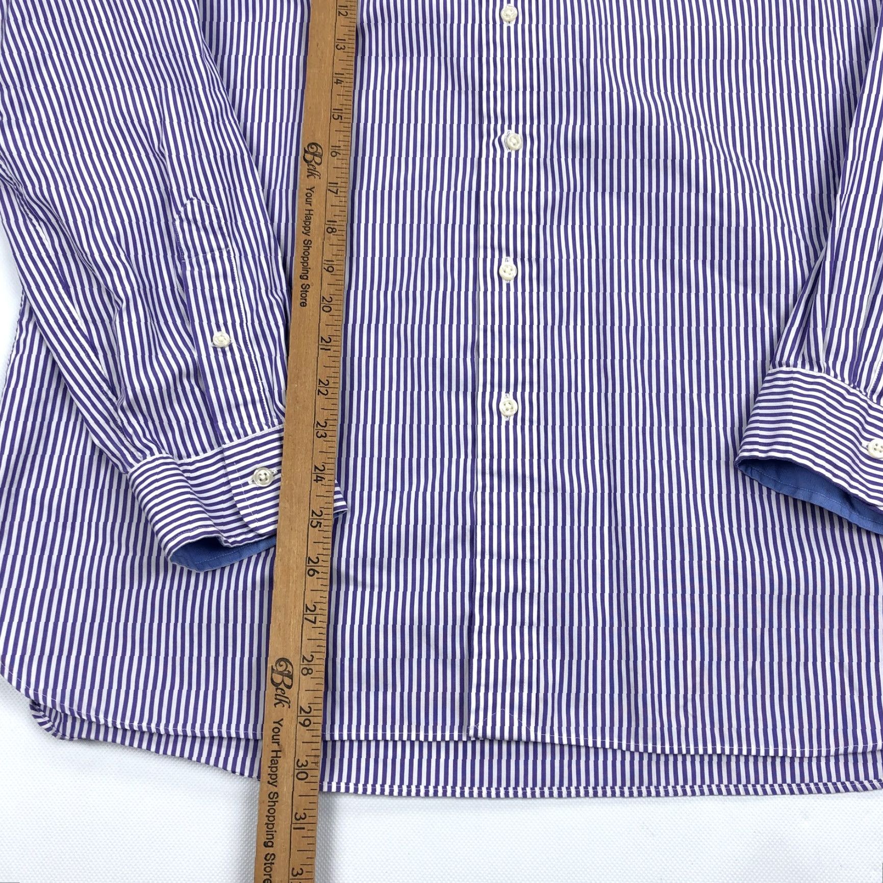 Ralph Lauren Ralph Lauren Shirt Button-Down Stripe Long Sleeve Purple White 100 Cotton L Womens? Mens? (adapt) Size US L / EU 52-54 / 3 - 5 Thumbnail