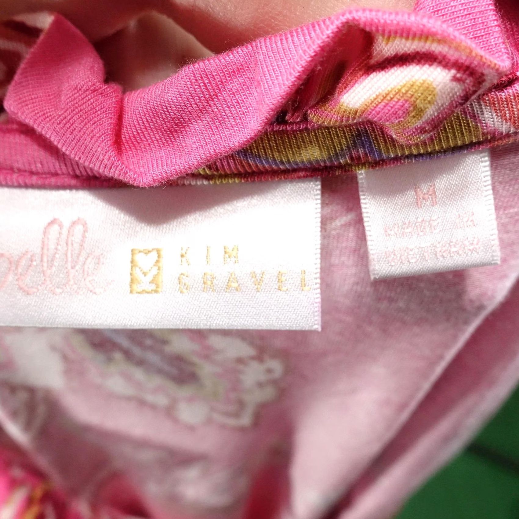 Vintage Belle by Kim Gravel Blouse Womens M Pink Floral V-Neck Balloon Sleeve Tunic Size M / US 6-8 / IT 42-44 - 5 Thumbnail