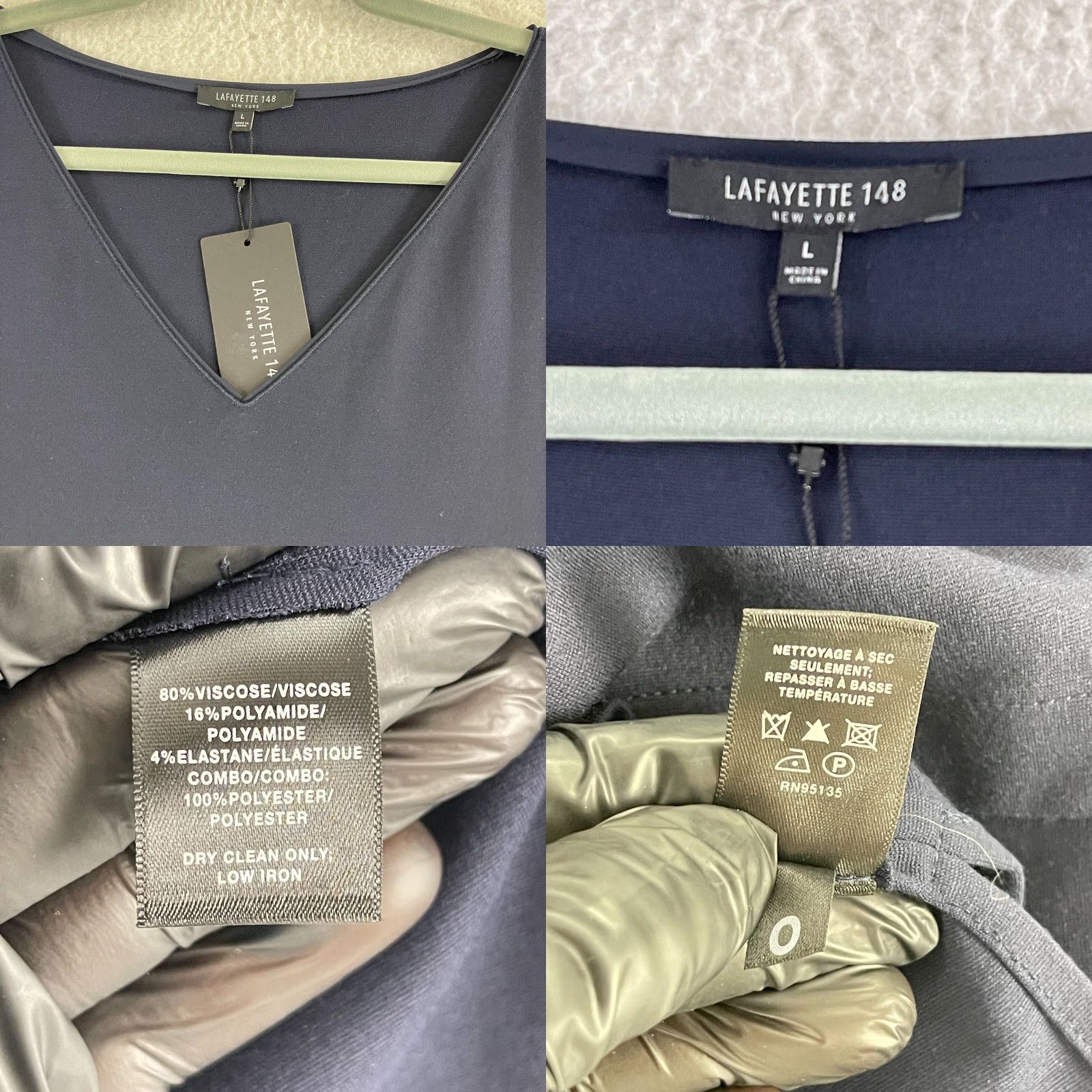 Vintage Lafayette 148 Blue V-Neck Shirt Womens Large 3/4 Sleeve Pullover Lightweight"} Size L / US 10 / IT 46 - 8 Thumbnail