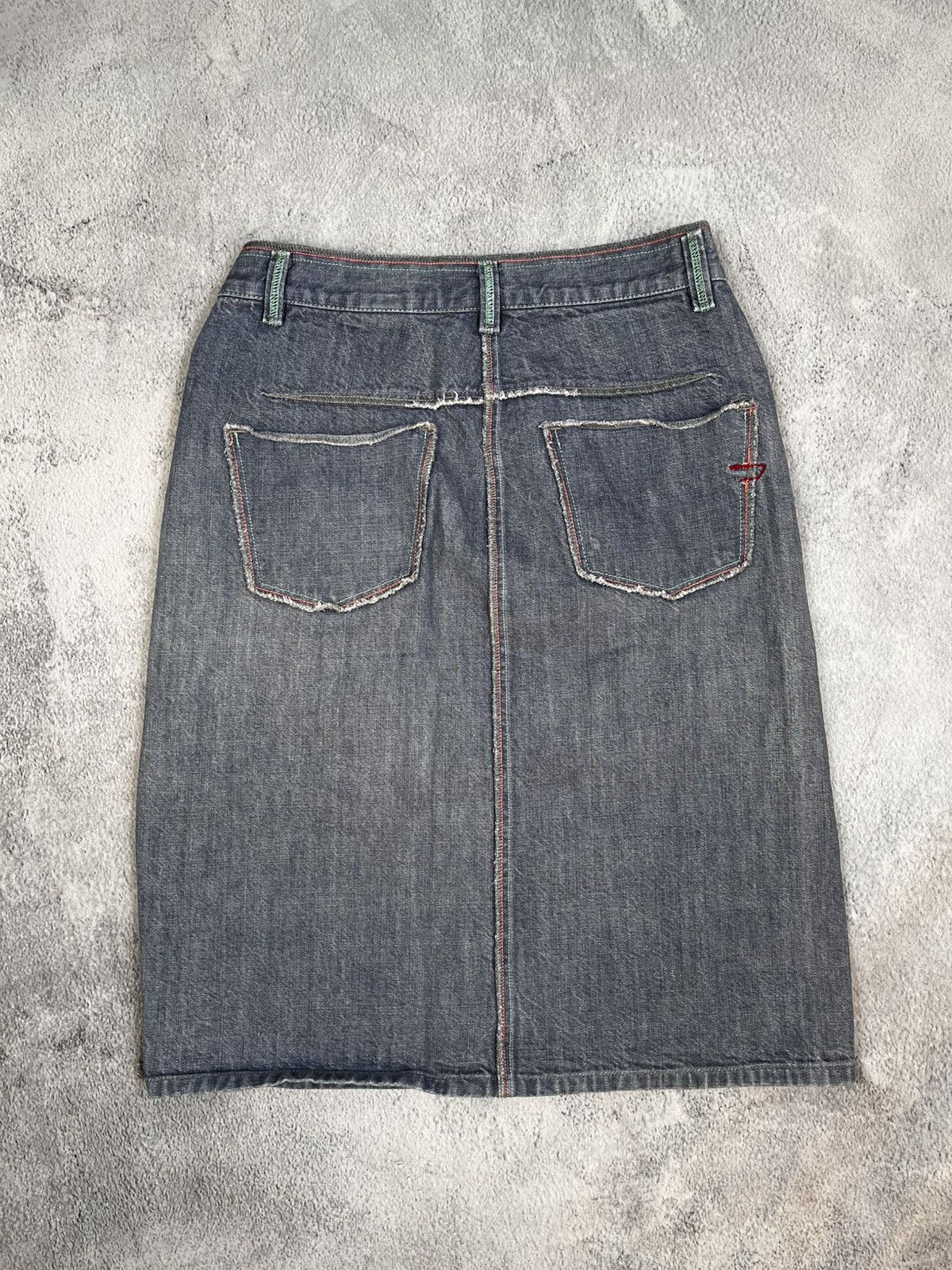 Diesel Vintage Y2K Diesel patchwork button ups midi skirt Japanese Size 26" / US 2 / IT 38 - 8 Thumbnail