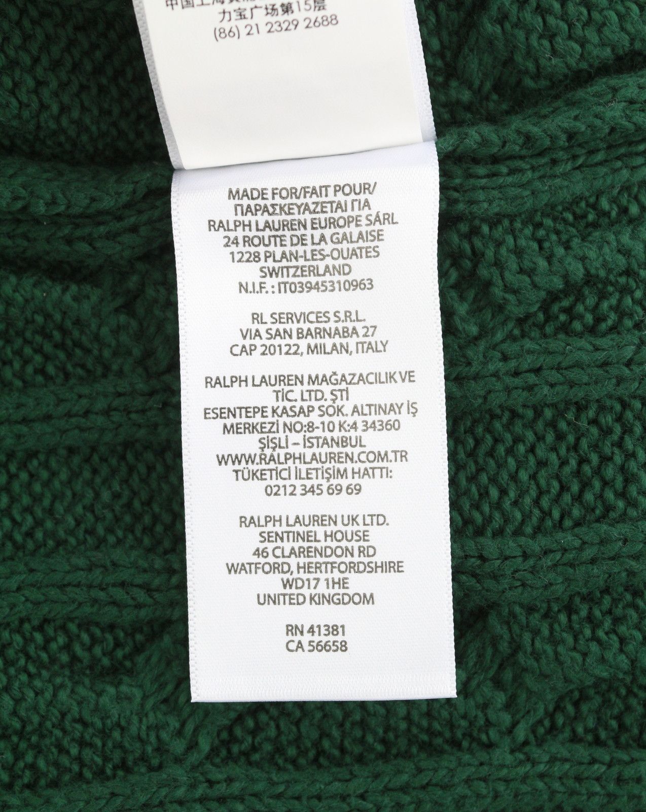 Ralph Lauren GREEN XL Cable Knit Pullover Jumper 86927 Size US XL / EU 56 / 4 - 9 Thumbnail