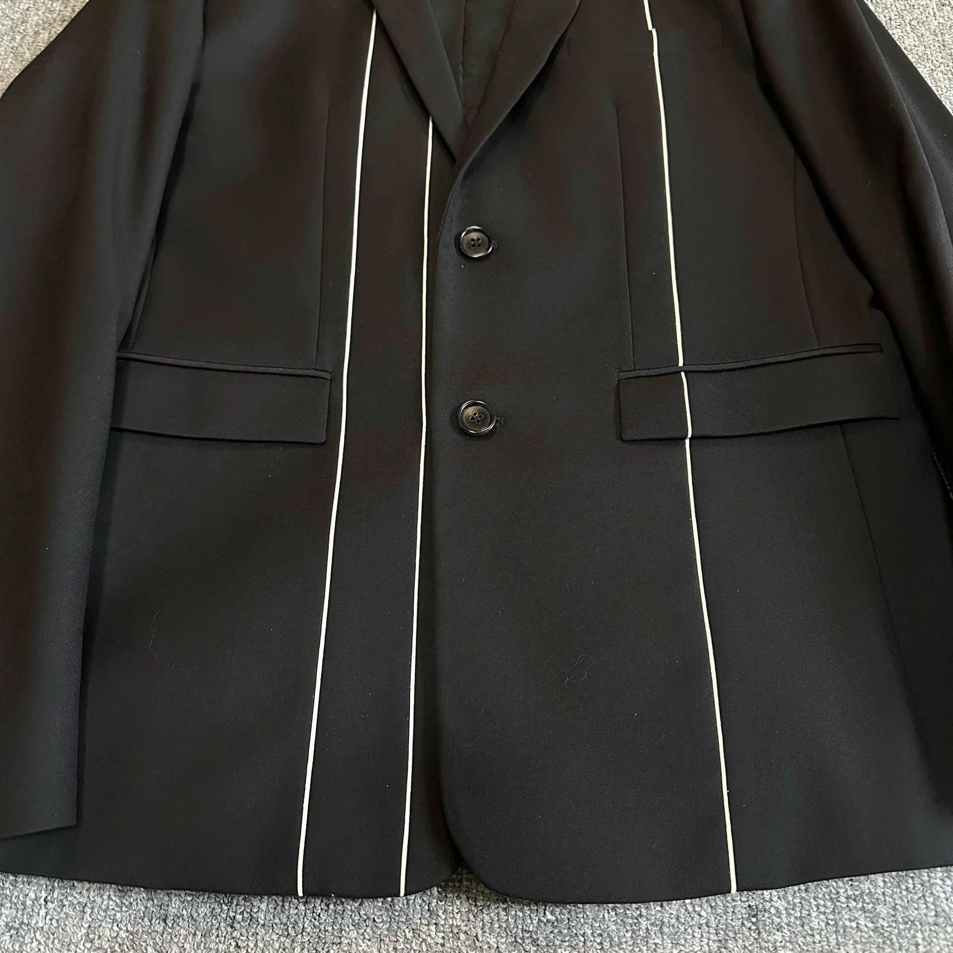 Dior Dior Homme Wool Suit with White Lines Size US M / EU 48-50 / 2 - 2 Thumbnail