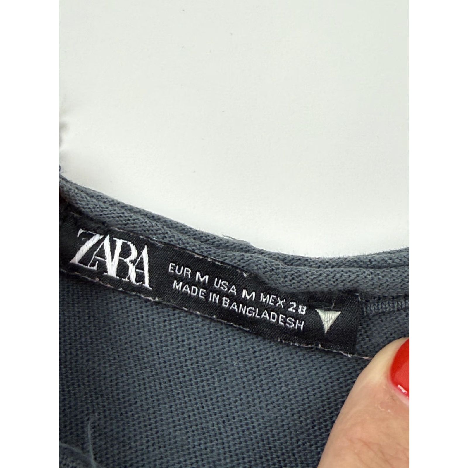 Zara VINTAGE Zara Shirt Womens Medium Grey Long Sleeve Henley Slub Knit Tee Casual Top Size M / US 6-8 / IT 42-44 - 5 Thumbnail