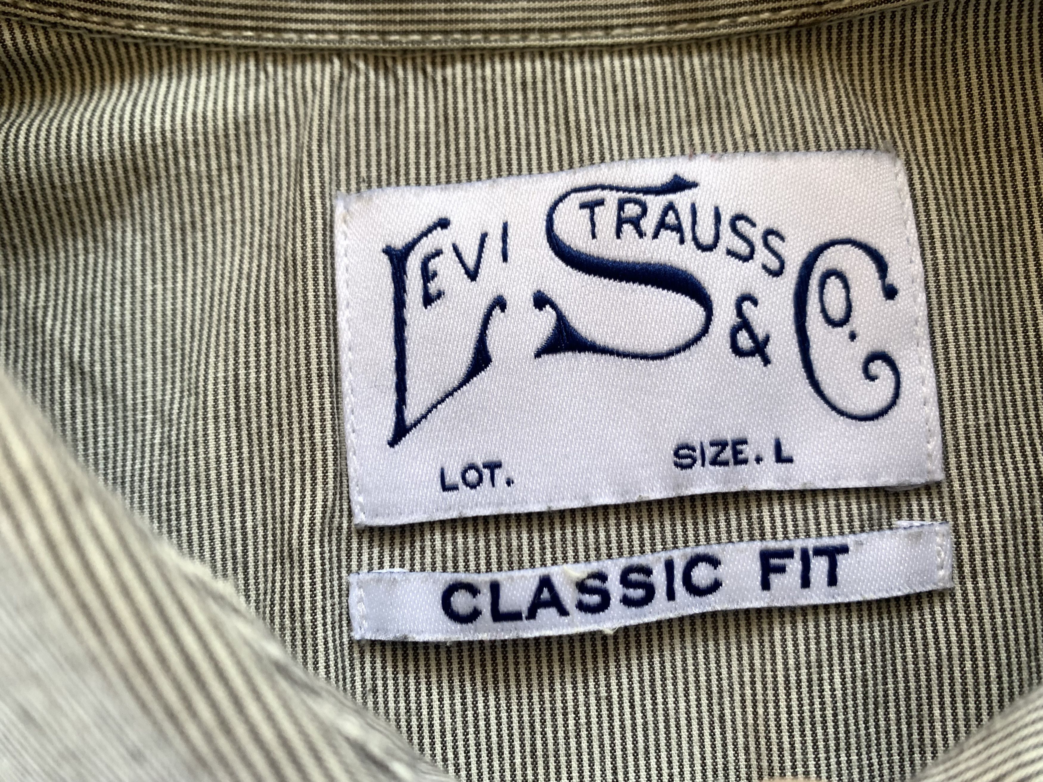 Levi's Levi's Vintage Gray Stripe Cotton Button Up Shirt Size US L / EU 52-54 / 3 - 5 Thumbnail