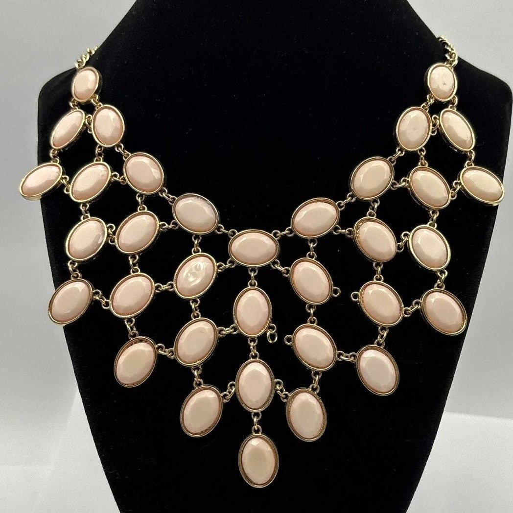 Other Gold & Pink Bib Necklace Size ONE SIZE - 1 Thumbnail