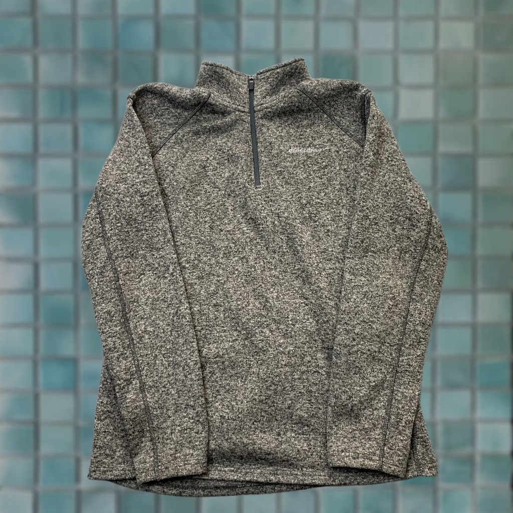 Eddie Bauer Eddie Bauer Mens Large Gray Fleece Sweater Classic Fit Mock Neck Quarter Zip Size US L / EU 52-54 / 3 - 1 Thumbnail
