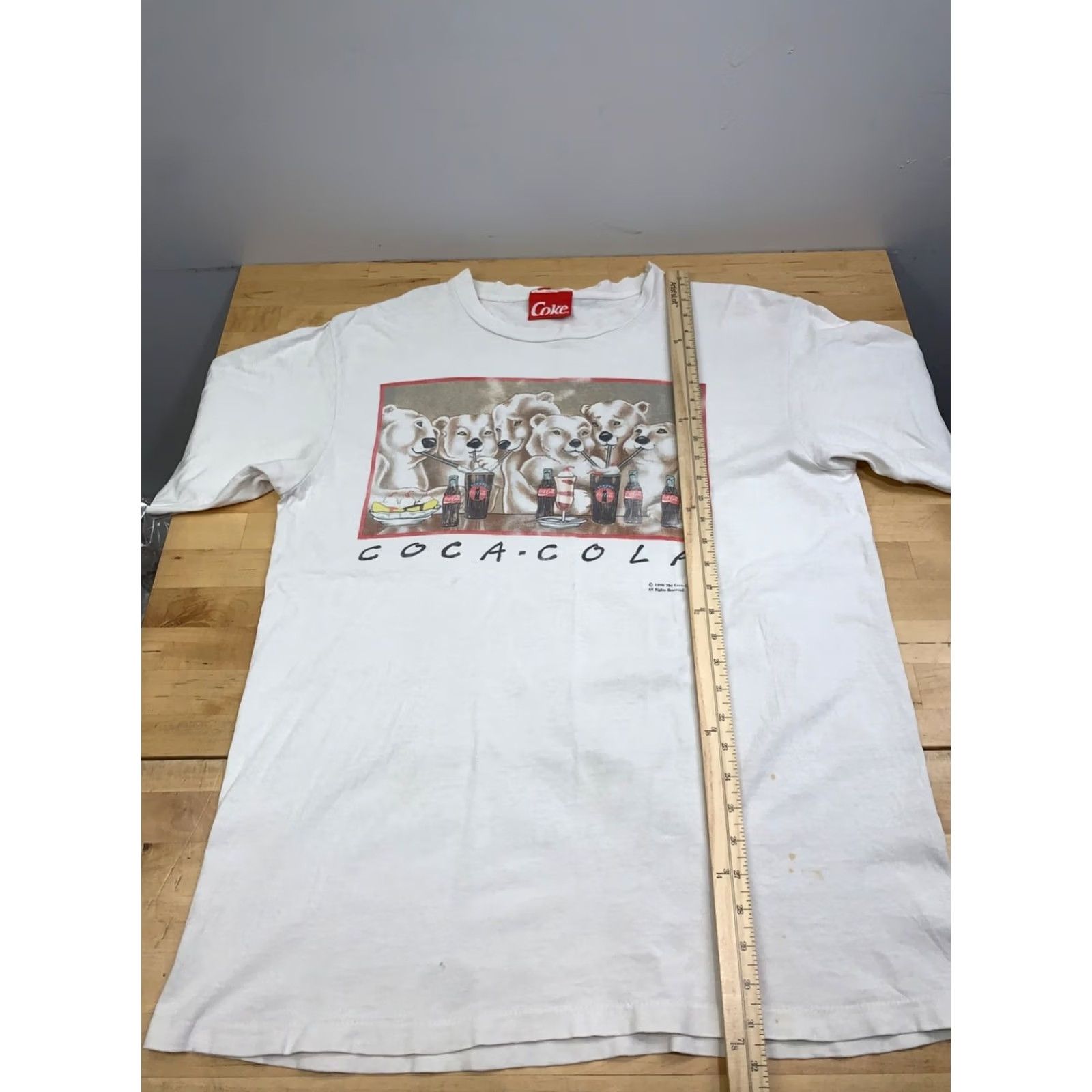 Vintage VINTAGE Coca-Cola Shirt Men XL White 90s USA Polar Bears Logo Graphic Print Short Sleeve Crew Neck T-Shirt ML Mens 1990s Size US XL / EU 56 / 4 - 6 Thumbnail