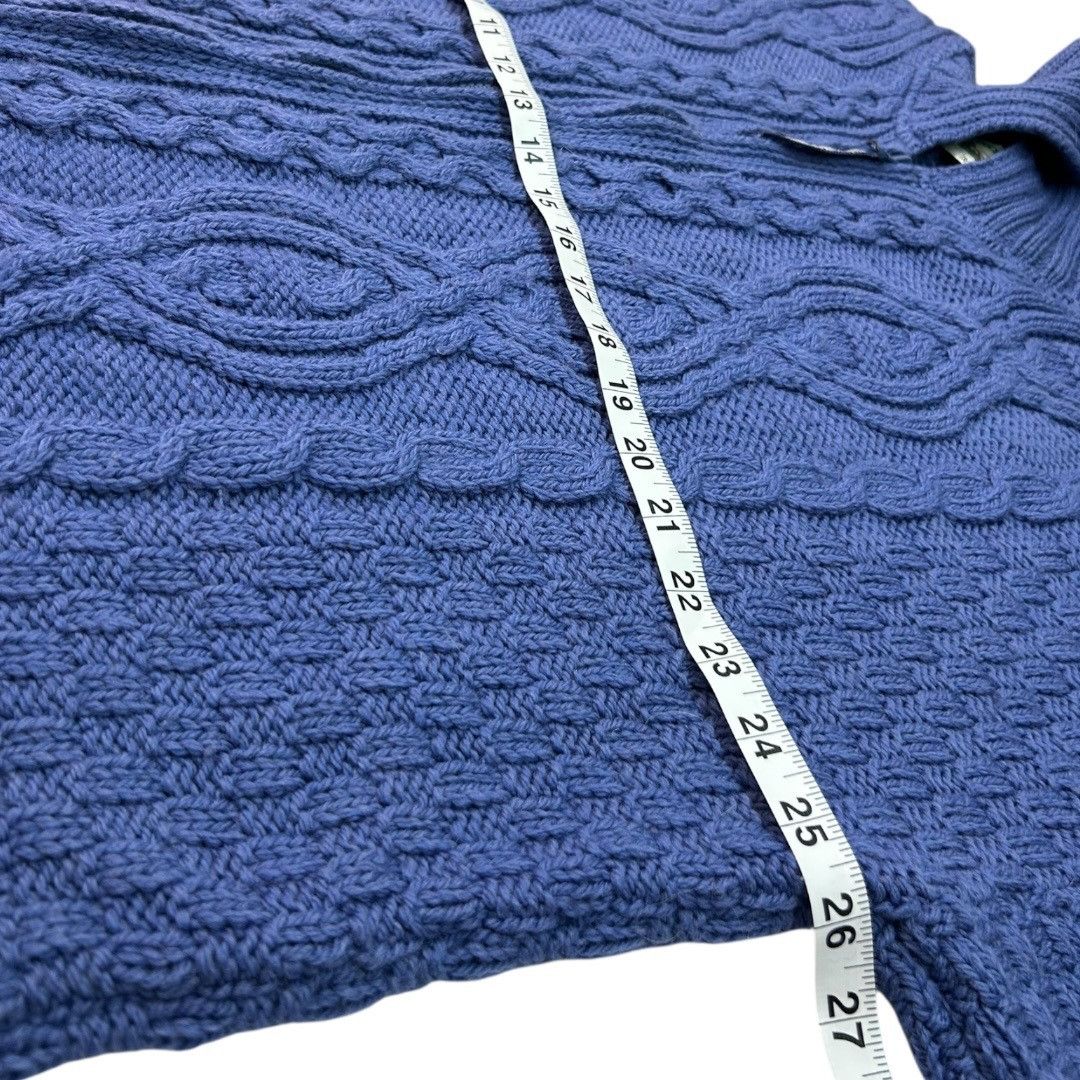 Aran Crafts ARAN CRAFTS Ireland Blue Cable Knit 100% Merino Wool Cardiga Size US XXL / EU 58 / 5 - 4 Thumbnail