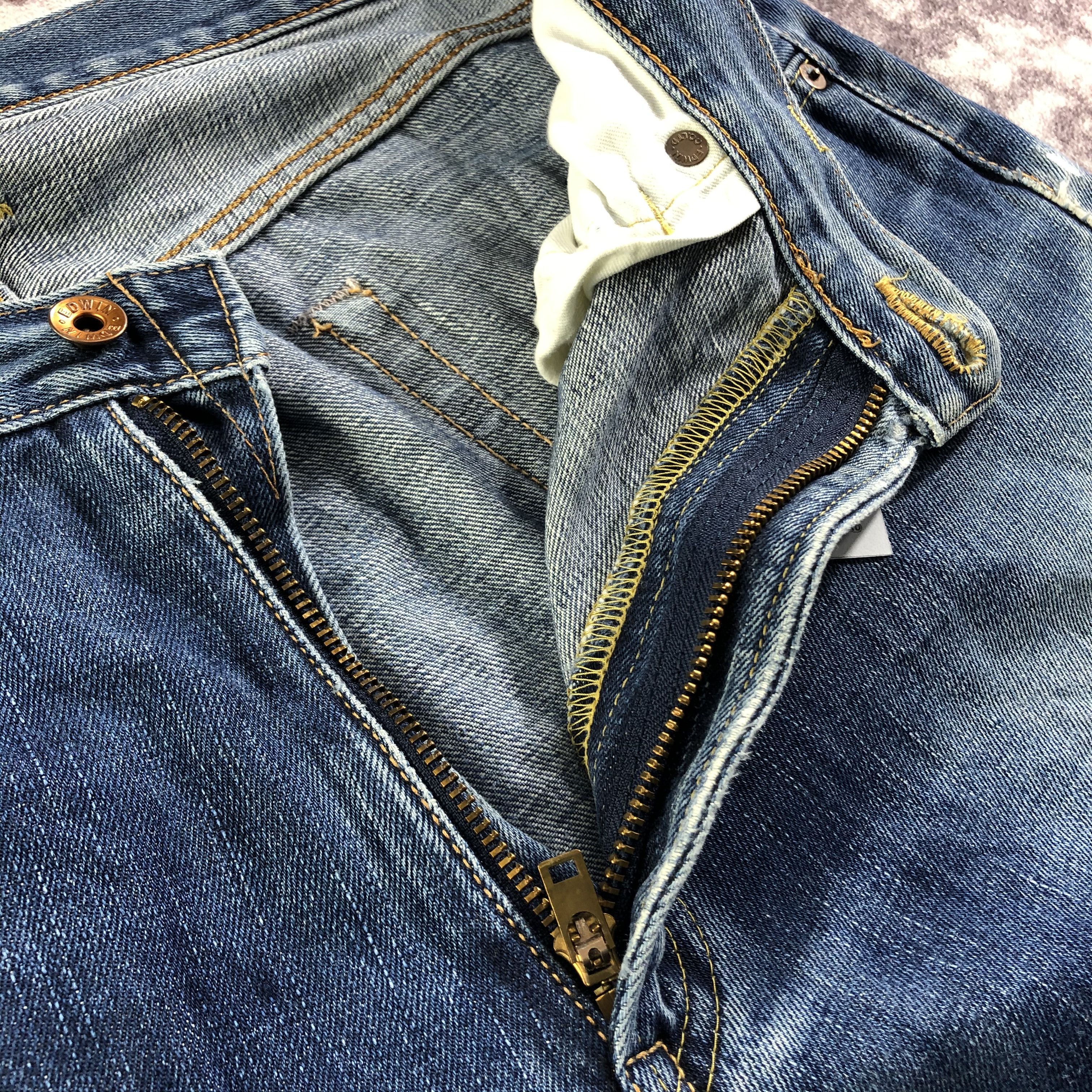 Edwin Vintage Blue Wash Edwin 505 Selvedge Jeans-JM3611 Size US 35 - 9 Thumbnail