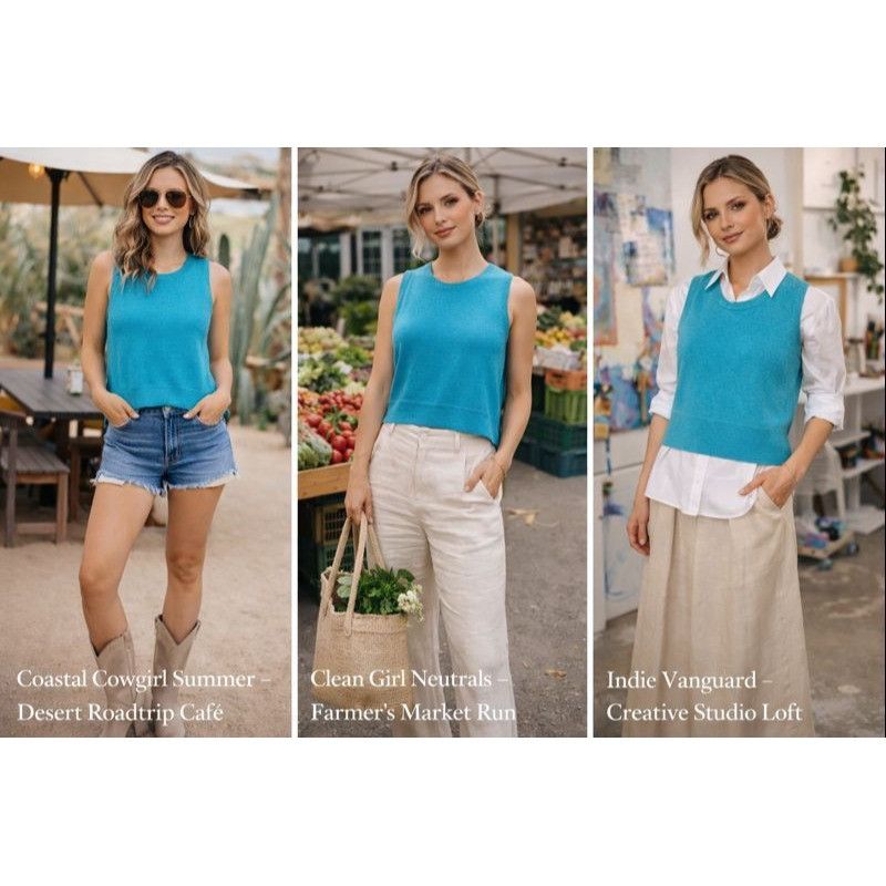 Other VTG A. Giannetti Women Cashmere Sweater Tank Turquoise M Coa Size M / US 6-8 / IT 42-44 - 1 Thumbnail