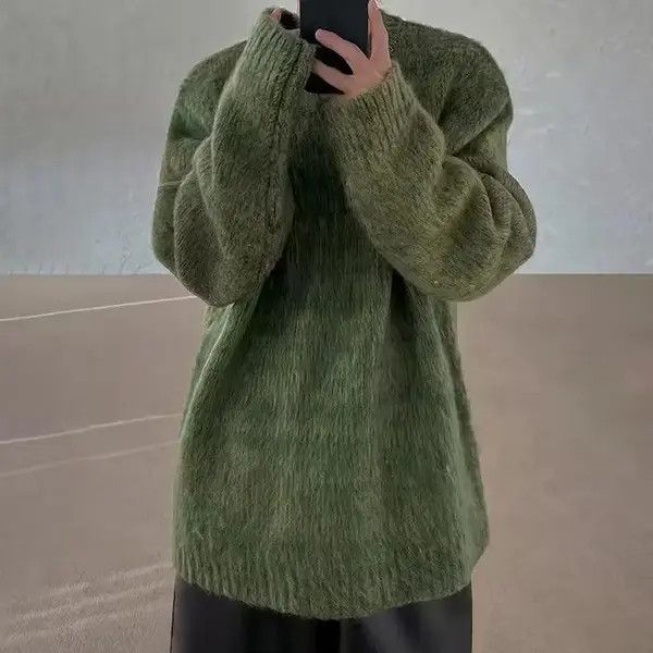 Japanese Brand Sayaka x Egawa Green Mohair Knit Sweater Size US M / EU 48-50 / 2 - 7 Thumbnail