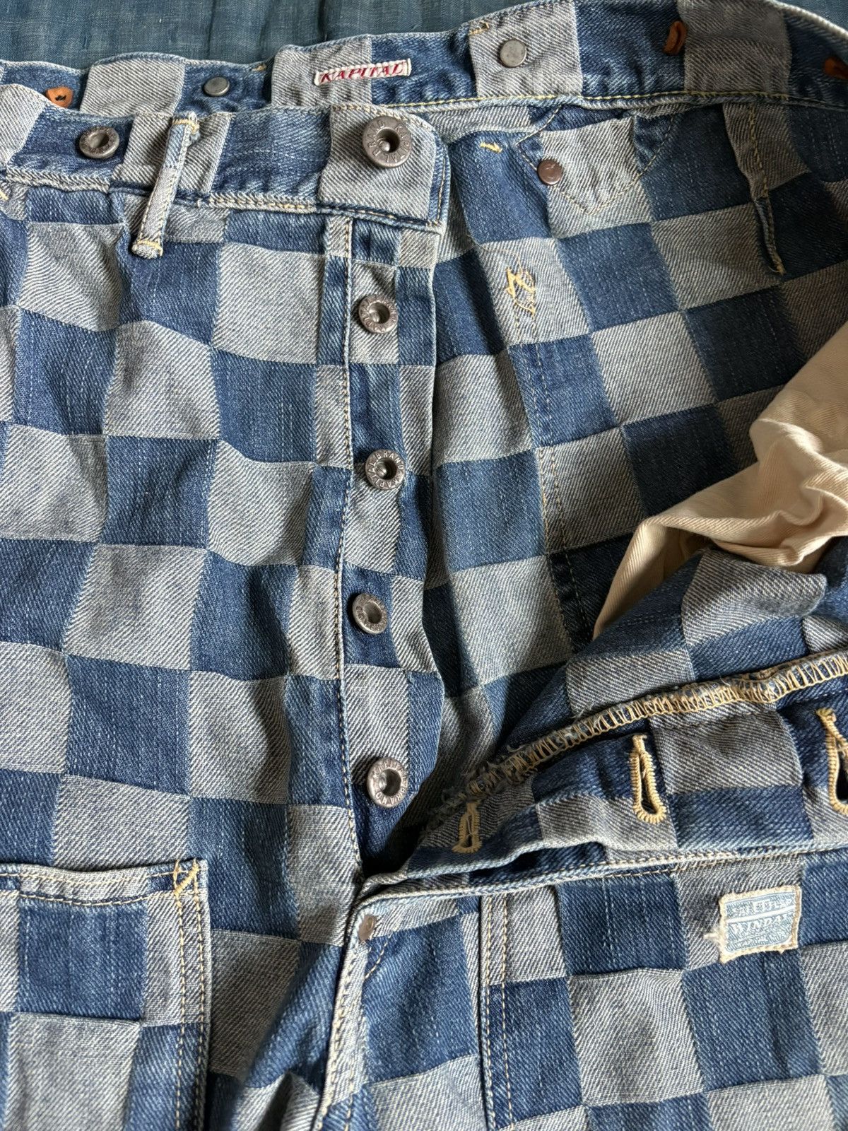 Kapital kapital denim ichimatsu lumber pants Size US 33 - 6 Thumbnail
