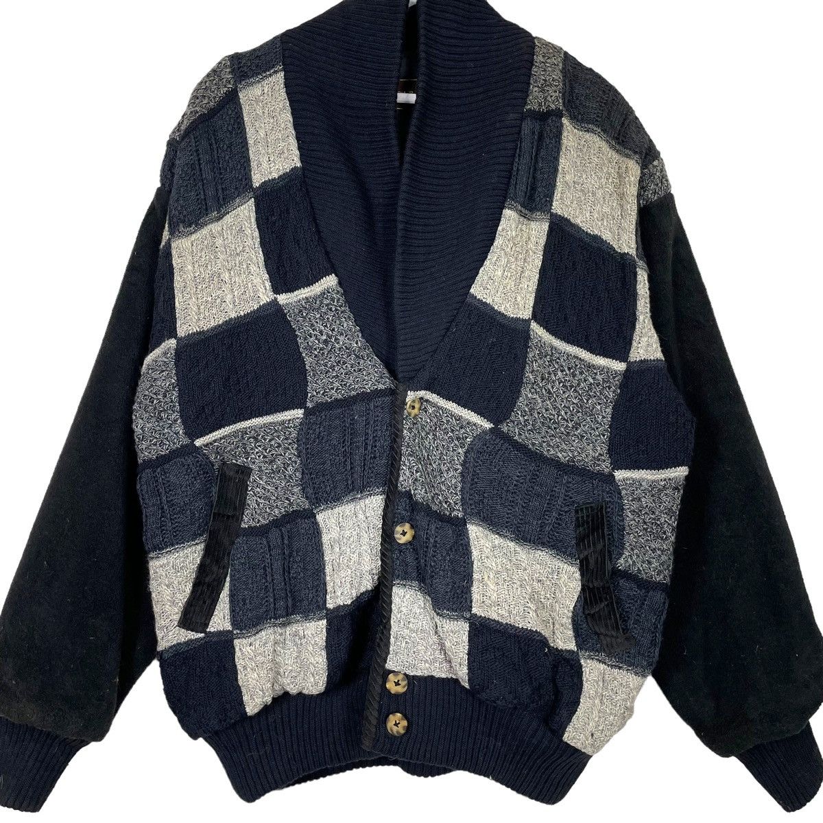 Issey Miyake × Japanese Brand × Joie de Vivre 💥BOXY VIVRE CLUB KNIT BOMBER JACKET ISSEY MIYAKE INSPIRED Size US XL / EU 56 / 4 - 4 Thumbnail