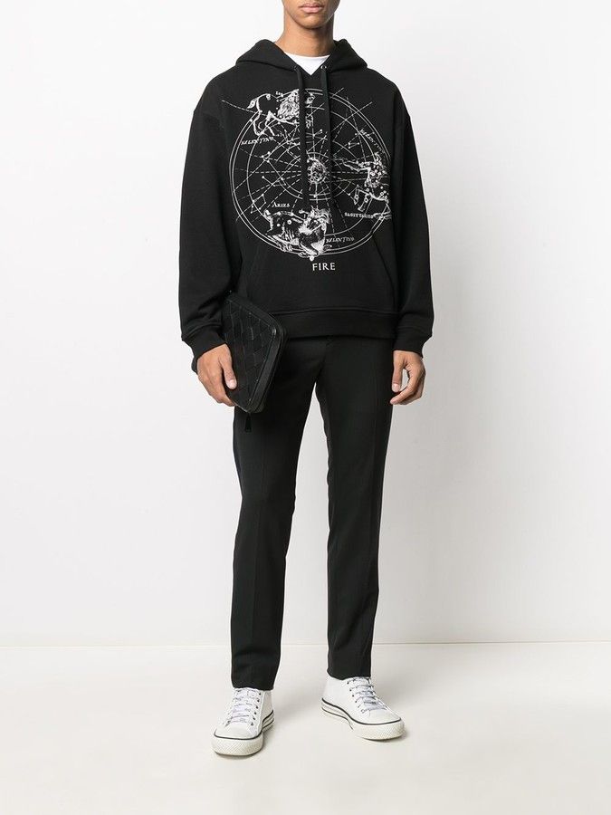 Valentino o1y0525 Logo Hoodie in Black Size US XS / EU 42 / 0 - 5 Thumbnail