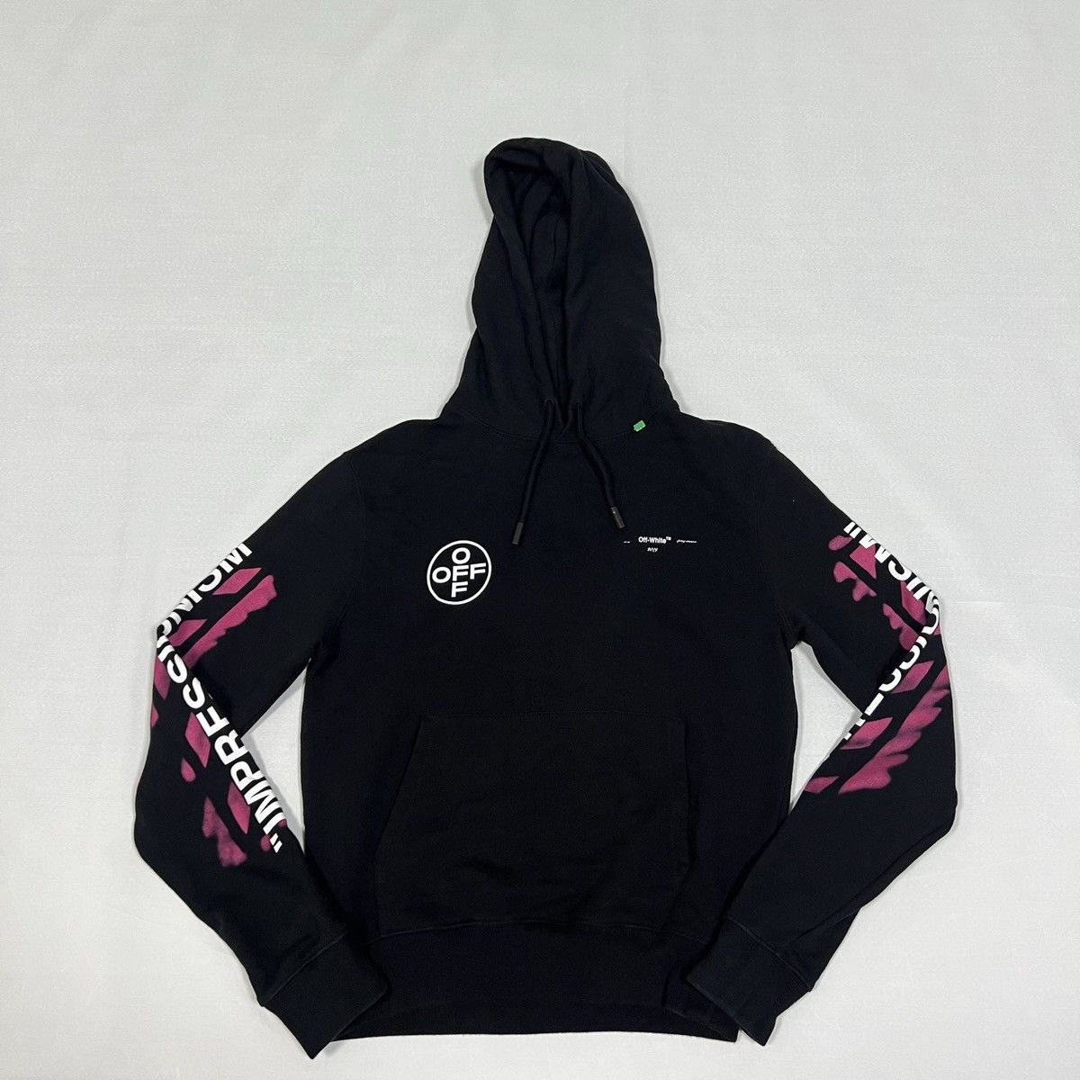 image of Off White Off-White Ss19 Diag Stencil Hoodie in Black, Men's (Size Small)