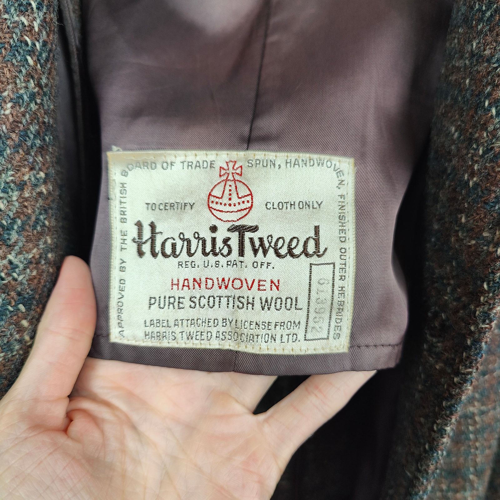 Harris Tweed × Roberto Cavalli Vintage 50s Harris Tweed Overcoat Mens Large Trotters Trench Size US L / EU 52-54 / 3 - 9 Thumbnail