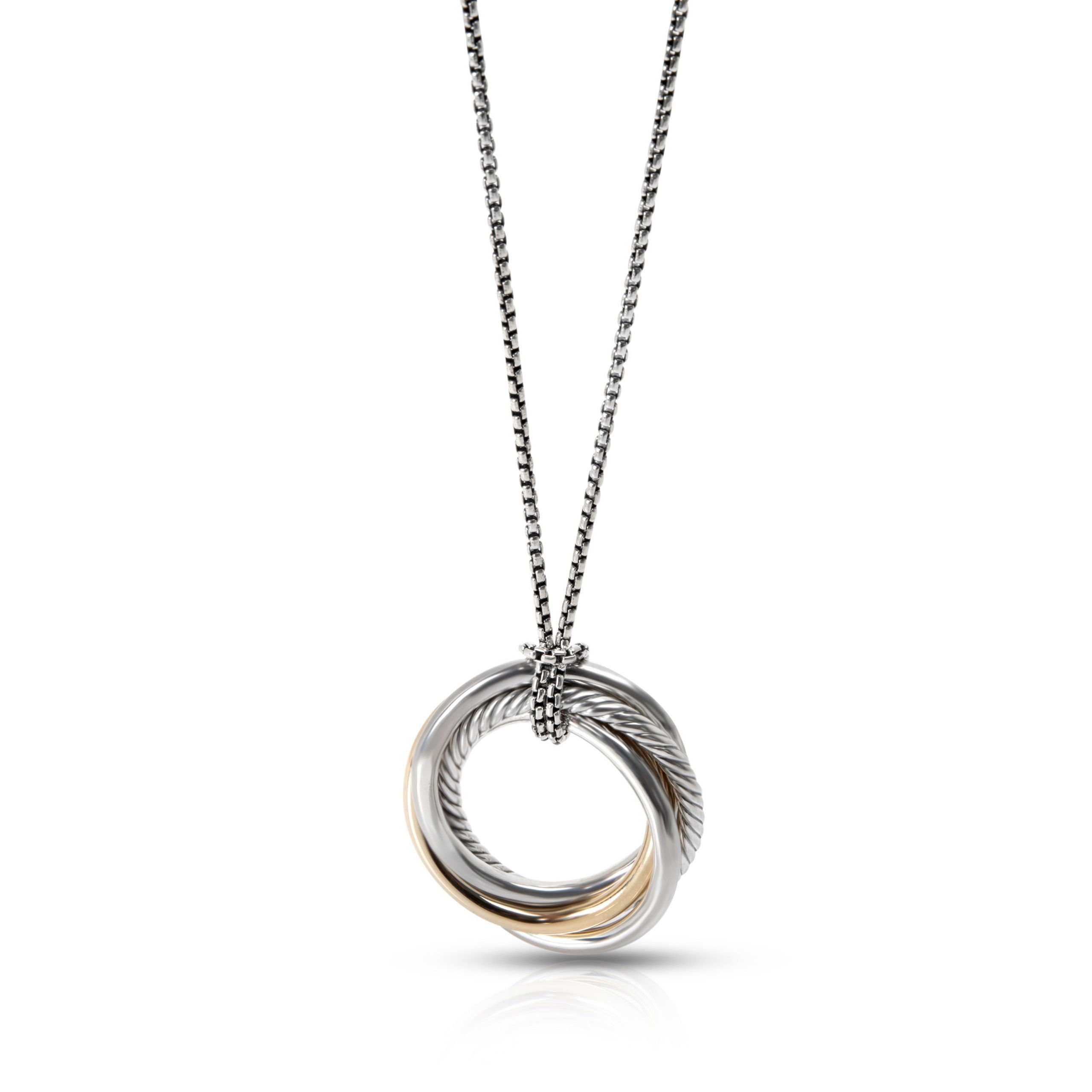 David Yurman Crossover Collection Pendant in 14K Yellow Gold & Sterling Silver
