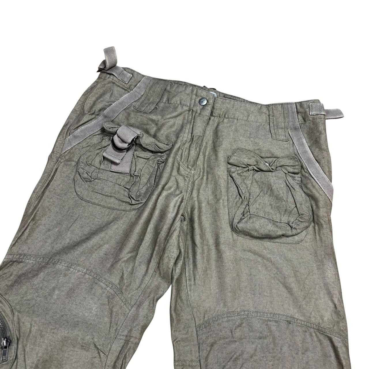 Japanese Brand Vintage Y2K Cargo Pants in Olive Green Size US 31 - 4 Thumbnail