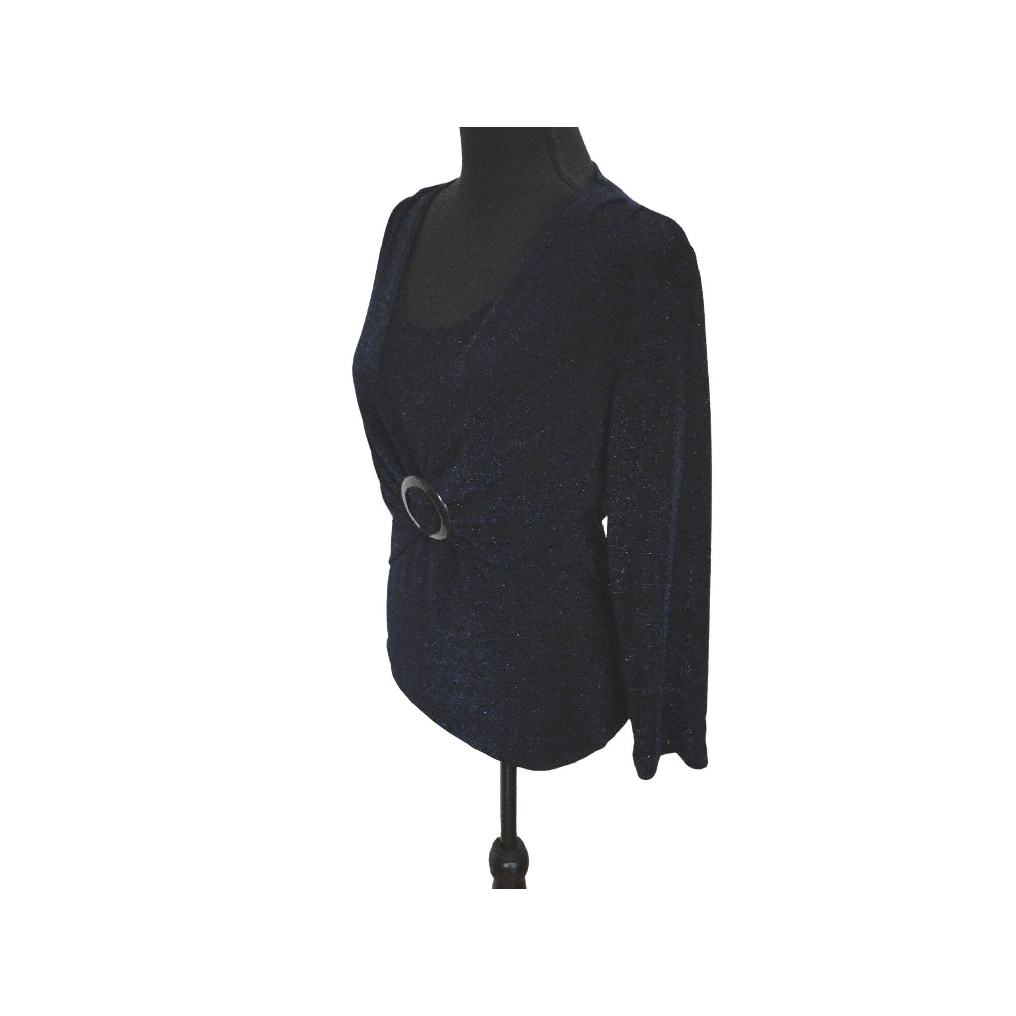 Other Connected Apparel Top Womens Medium M Black Blue Sparkle Size M / US 6-8 / IT 42-44 - 5 Thumbnail