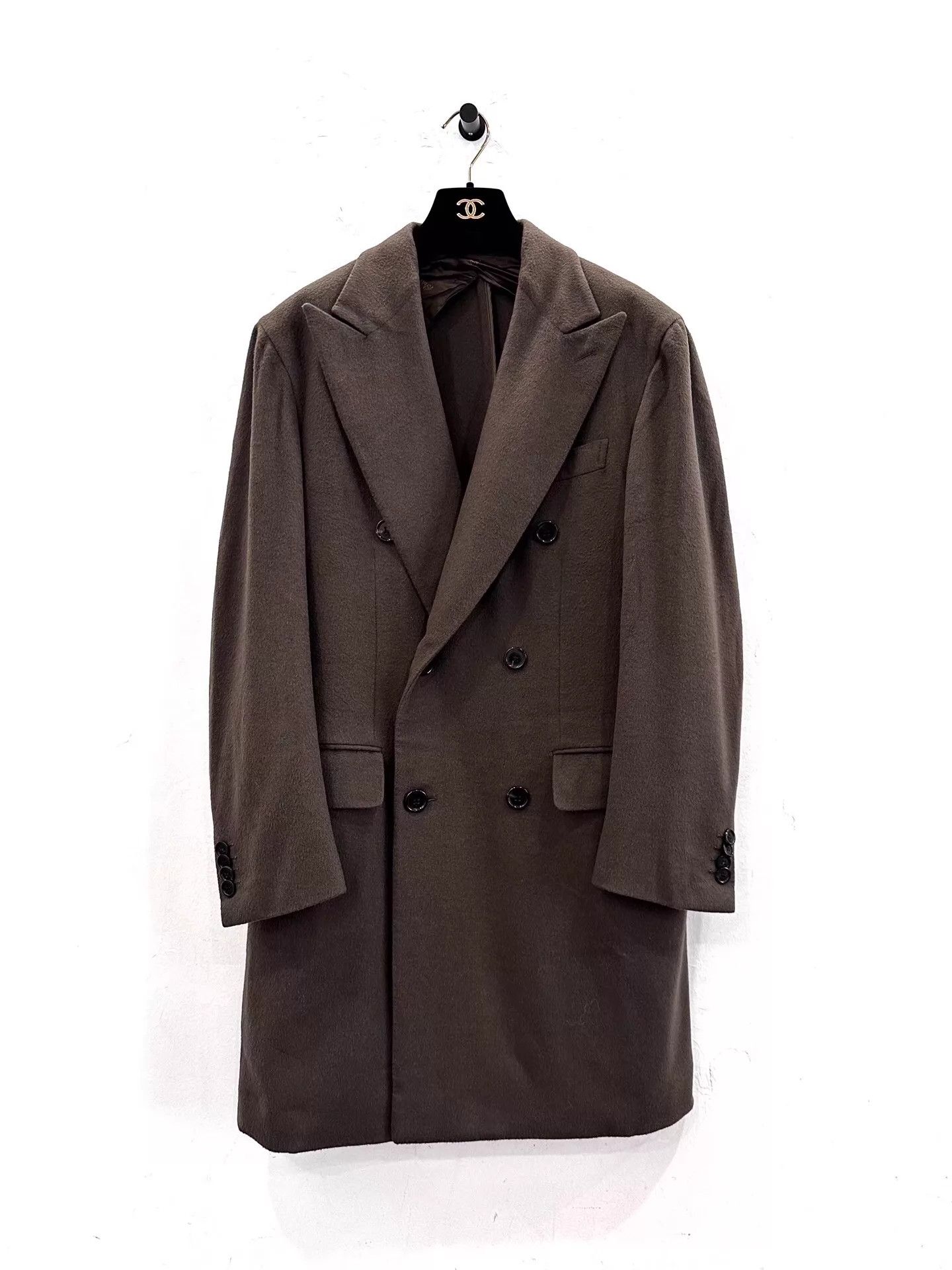 Brioni Brioni Men's Taupe Cashmere Double-Breasted Overcoat 48 Size US M / EU 48-50 / 2 - 1 Thumbnail