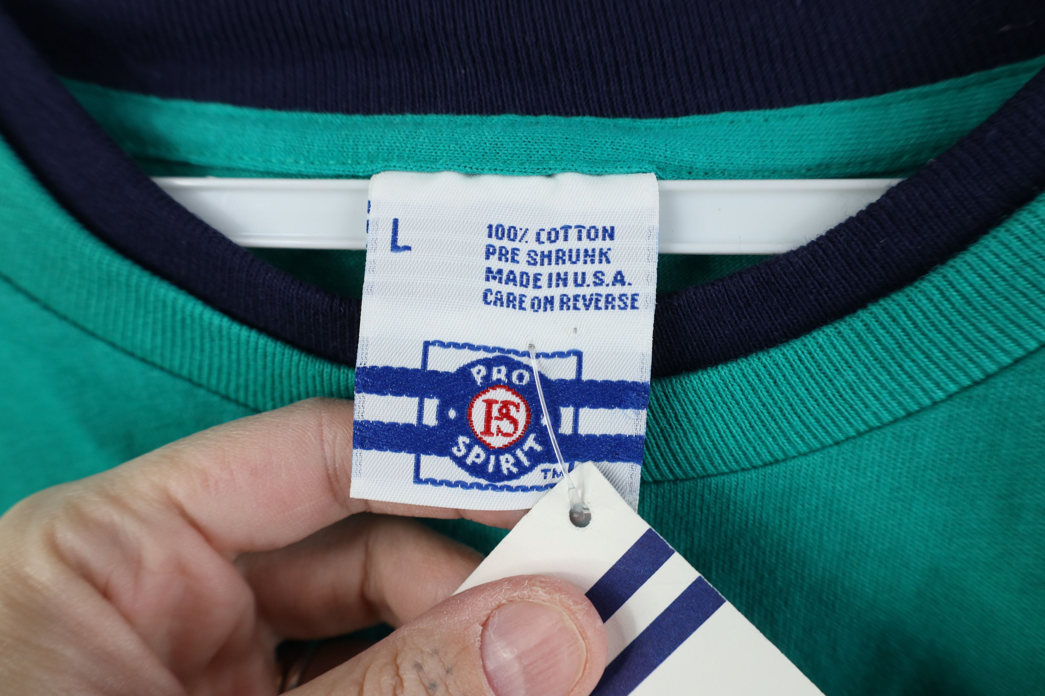 Vintage Deadstock Vintage 90s Streetwear Layered T-Shirt Teal USA Size US L / EU 52-54 / 3 - 8 Thumbnail