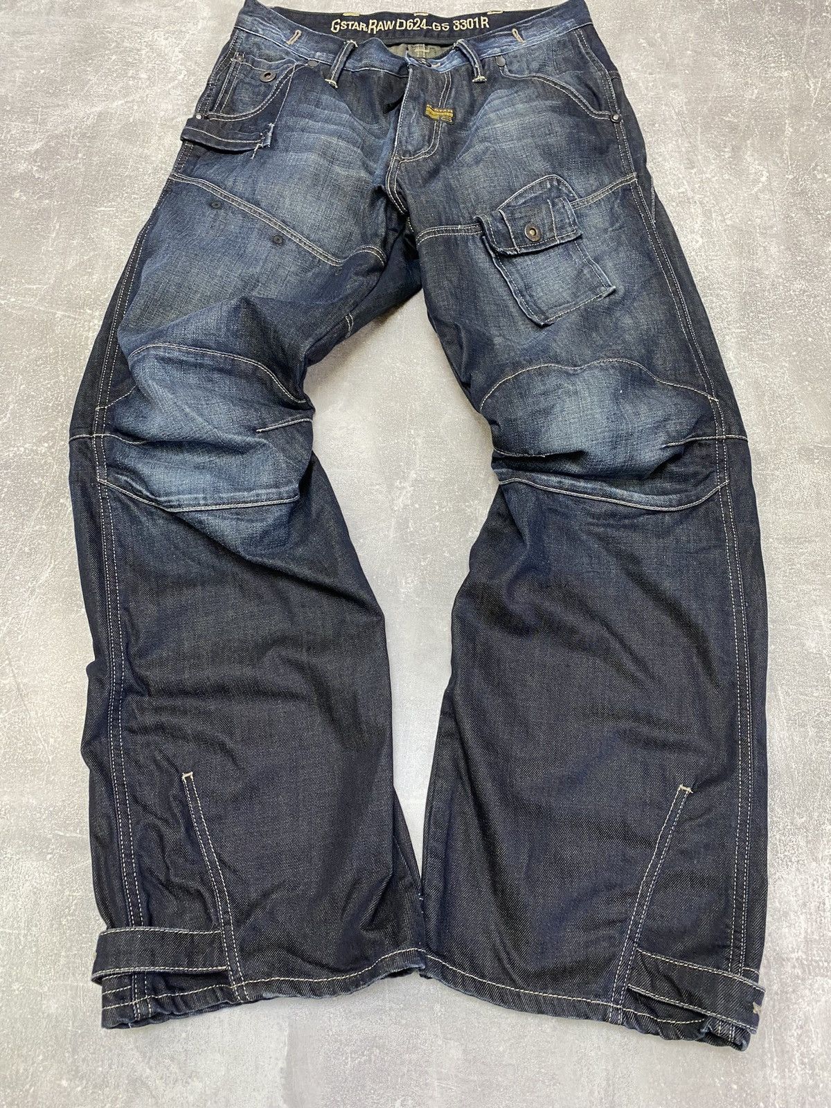 G-Star × Vintage Vintage G Star Raw Denim Biker Cargo Double Knee Pants Size US 34 / EU 50 - 2 Thumbnail