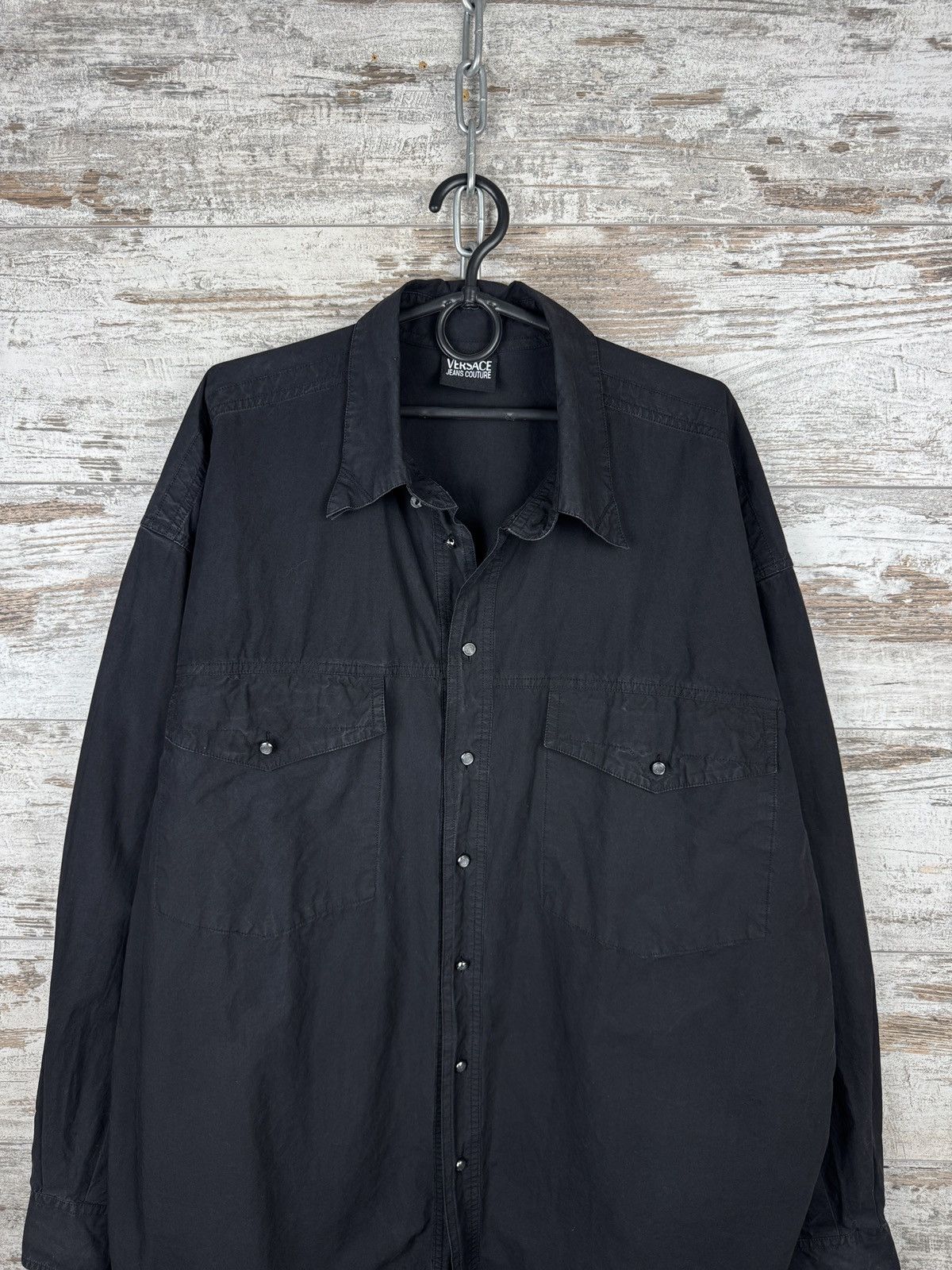 Versace Mens Vintage Versace jeans couture shirts button up black Size US XL / EU 56 / 4 - 2 Thumbnail