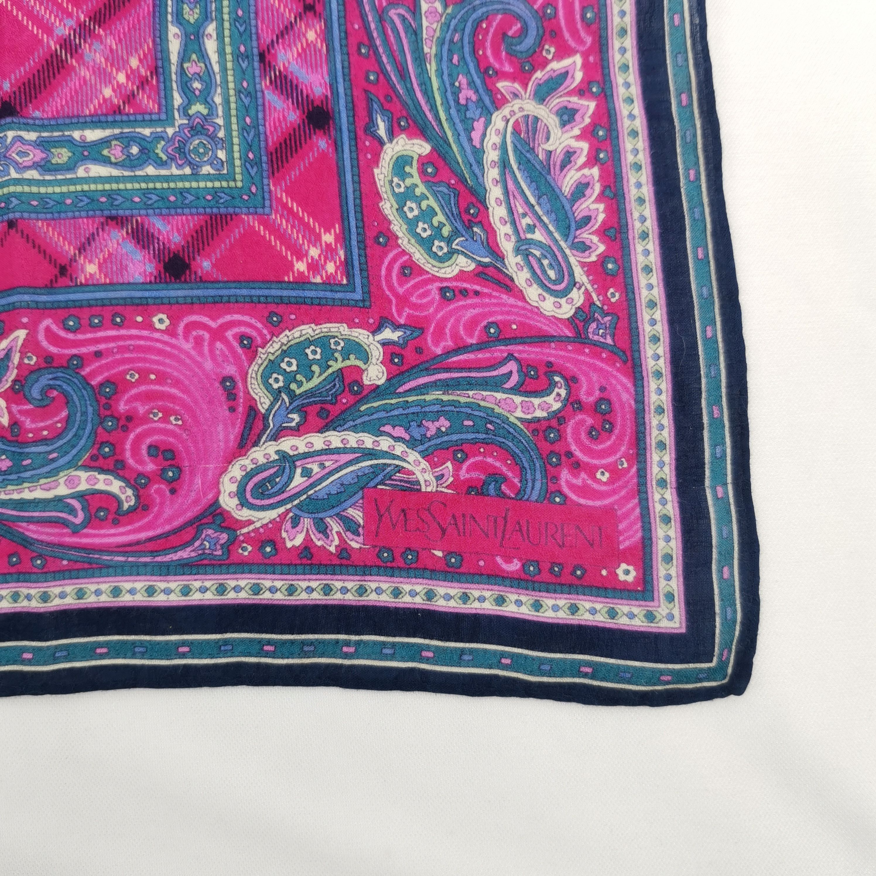 Japanese Brand Vintage YSL Handkerchief Yves Saint Laurent Neckerchief Size ONE SIZE - 3 Thumbnail